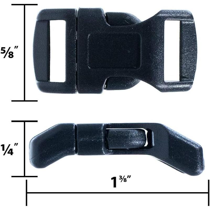 Paracord Planet Buckles – 1/2 Inch – Variety of Colors – Contoured Single Bar & Economy Side Release Double Bar