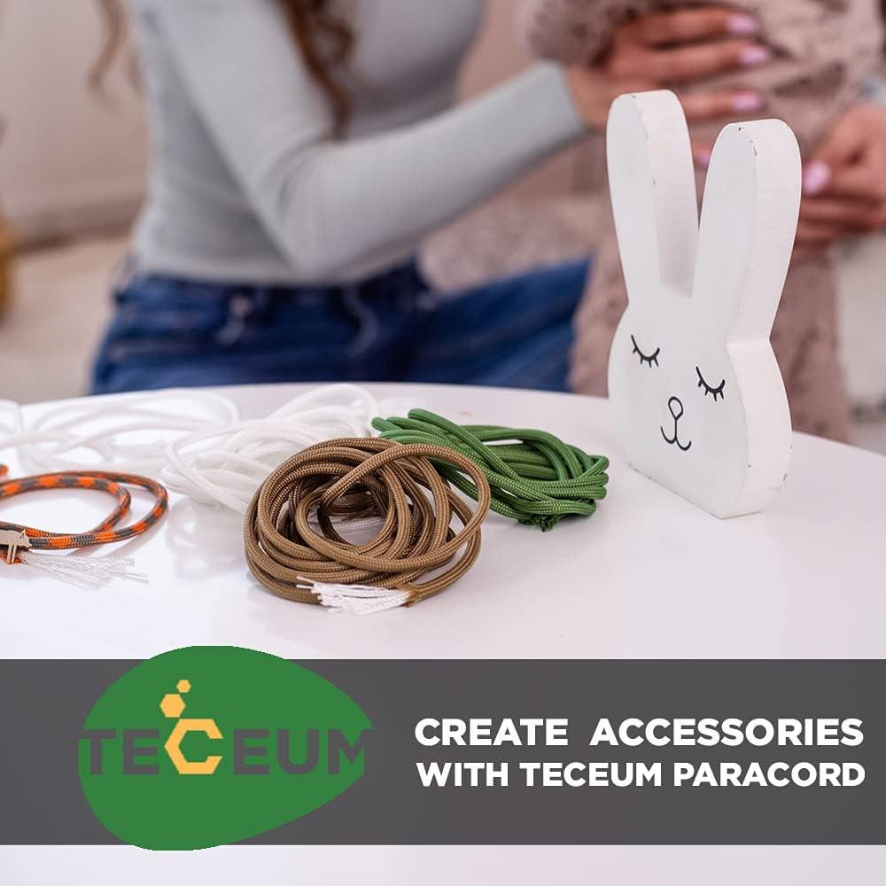 TECEUM 5/32" Paracord Rope 1000 – 1000ft / 200ft / 100ft / 50ft – Tactical Parachute Cord 4mm – 45+ Colors – Nylon String for Survival & Camping Gear – Stripe Cord for Survival – Utility Rope