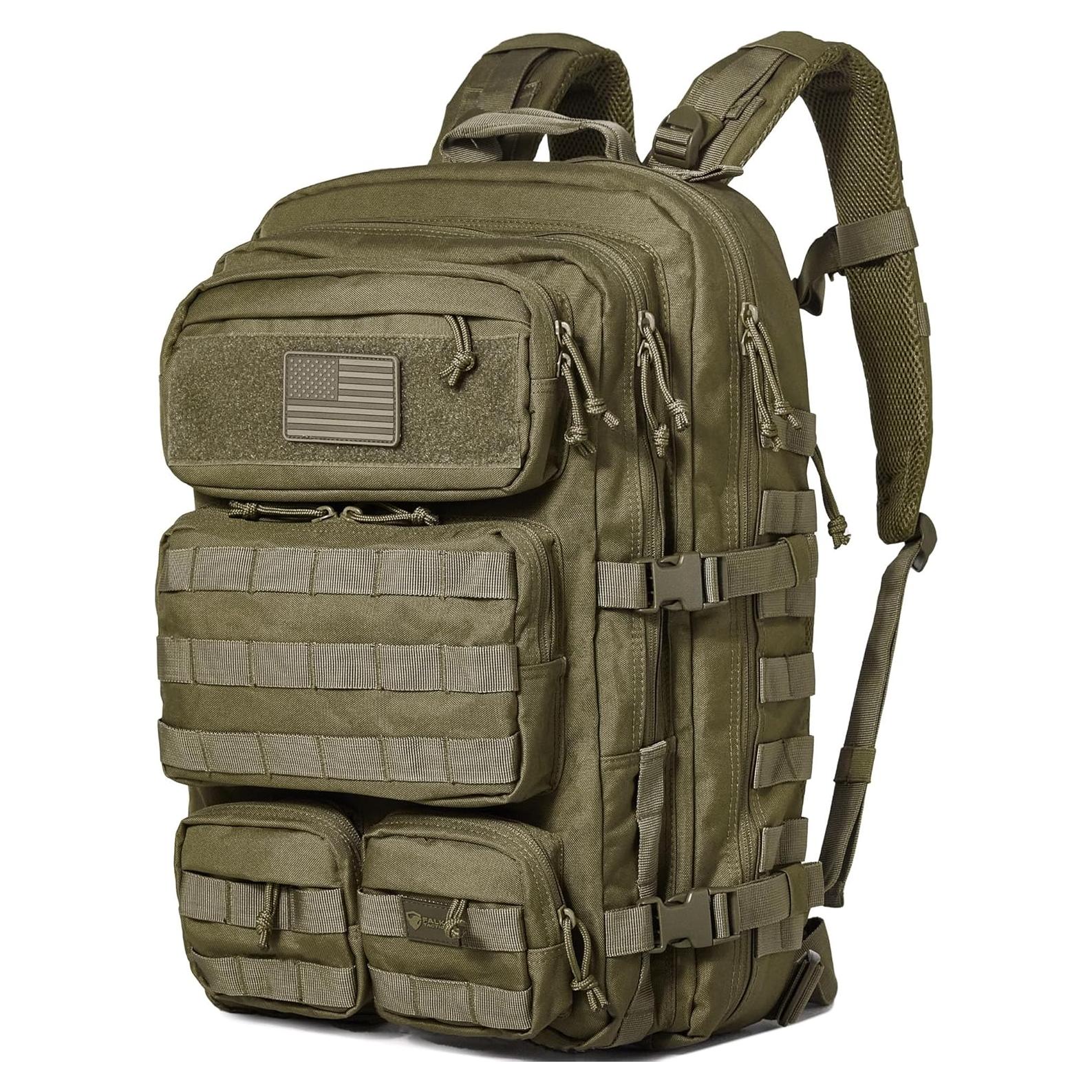 Mochila Táctica Falko 50L Verde Ranger, Resistente y Cómoda