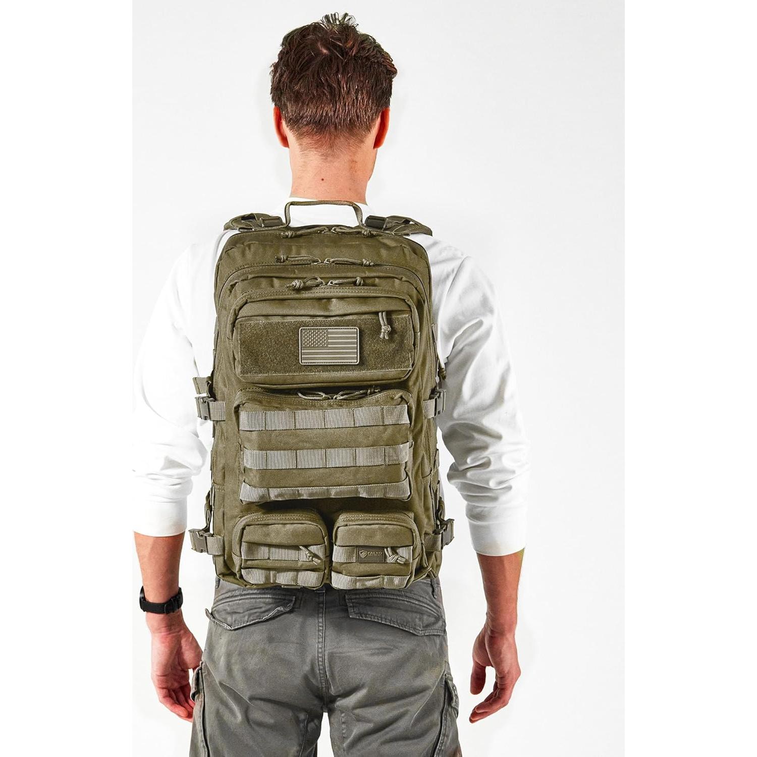 Mochila Táctica Falko 50L Verde Ranger, Resistente y Cómoda