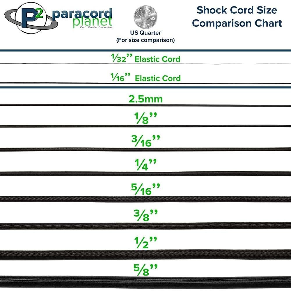 Cuerda elástica Paracord Planet 0,64 cm x 30,48 m nylon