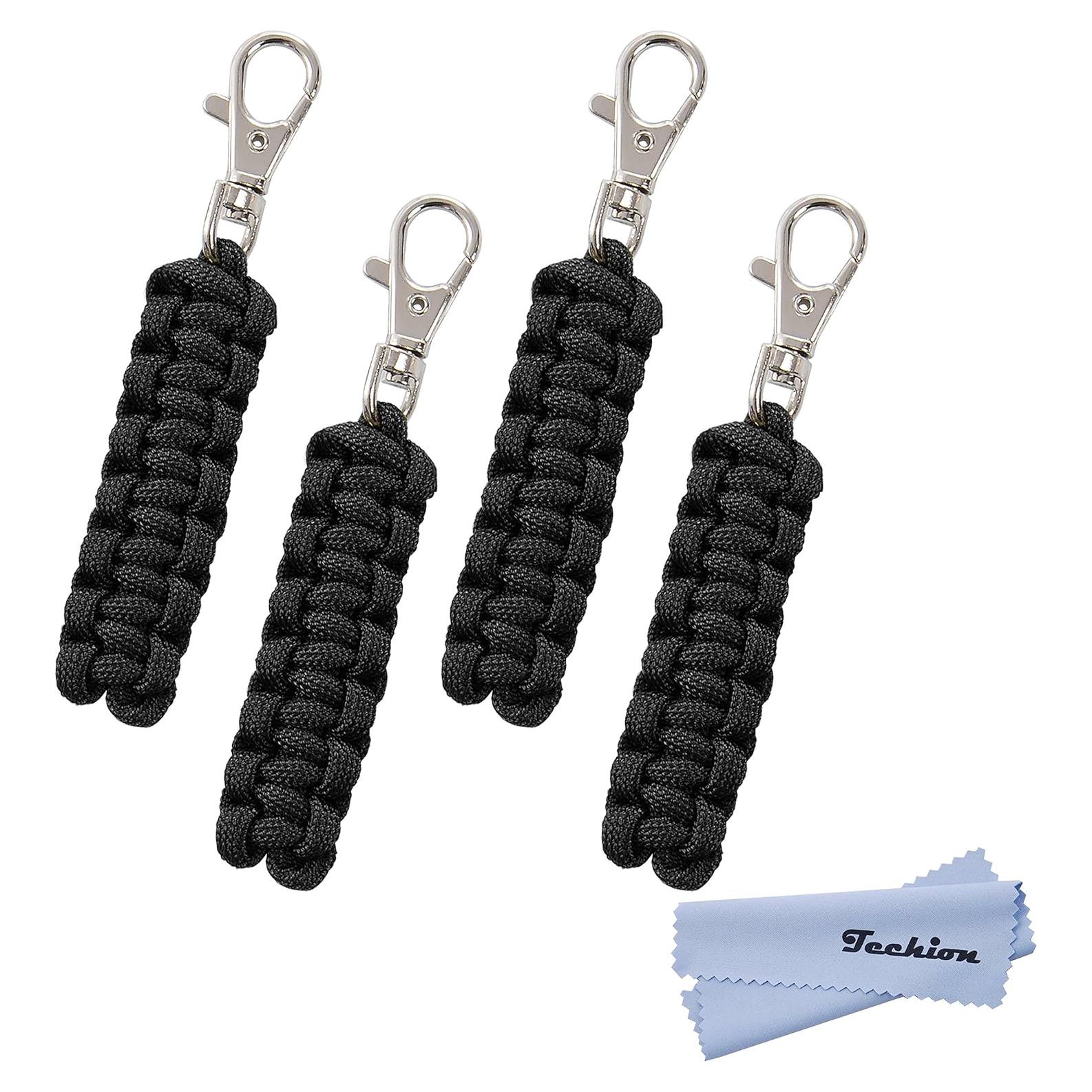 Paquete de 4 tiradores de cremallera Techion paracord