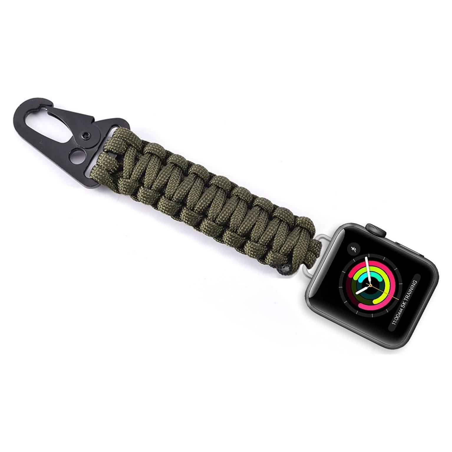 yothchose Paracord Keychain Clip Compatible with Apple Watch Fob Military Braided Strap