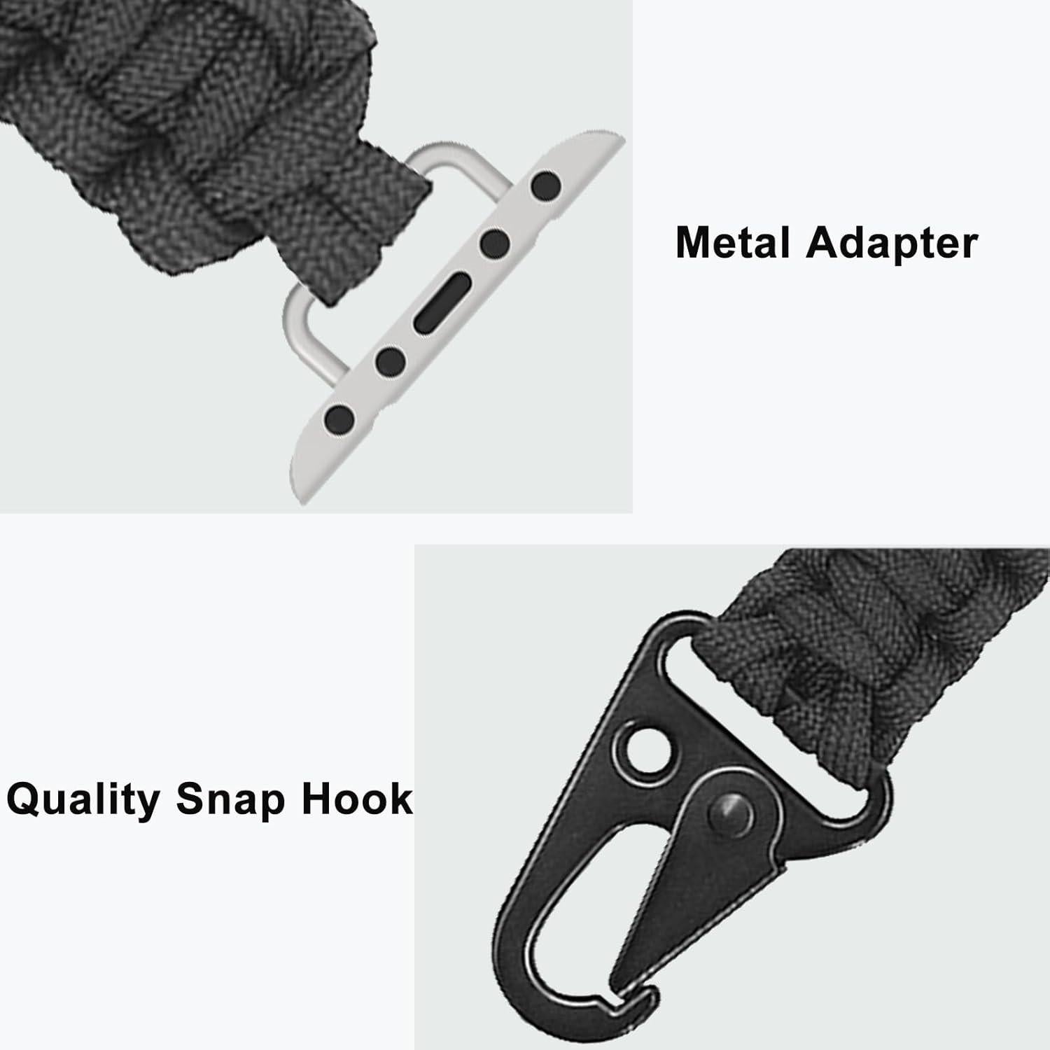 yothchose Paracord Keychain Clip Compatible with Apple Watch Fob Military Braided Strap