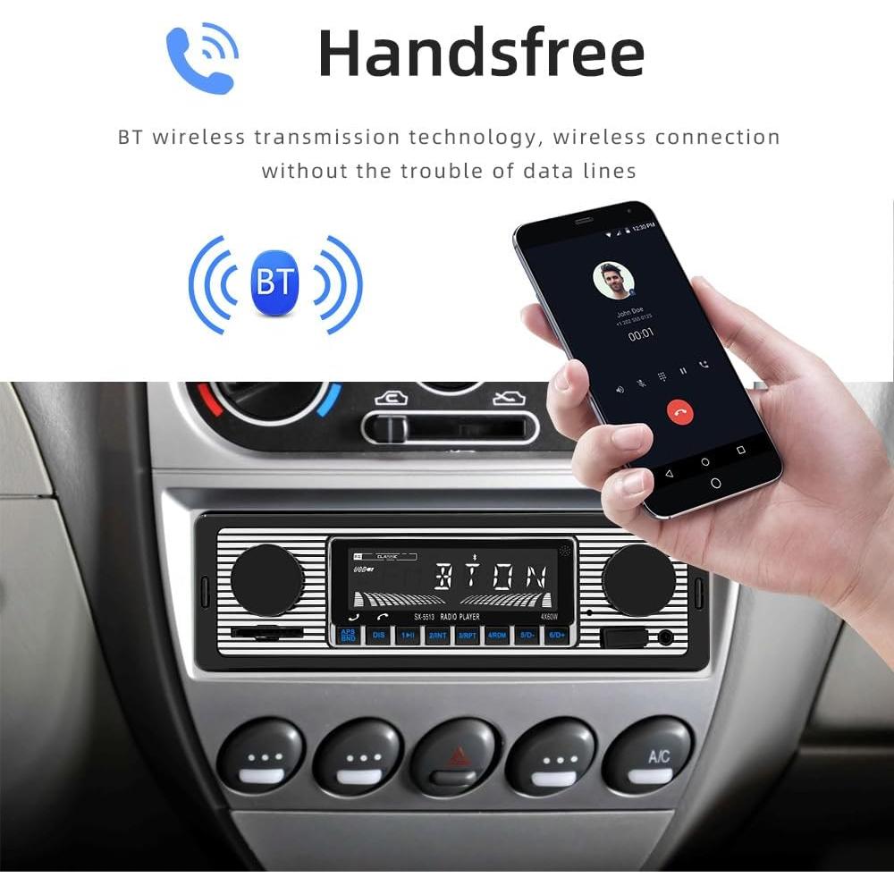 Radio de Coche Nideocion Single Din Bluetooth FM USB SD