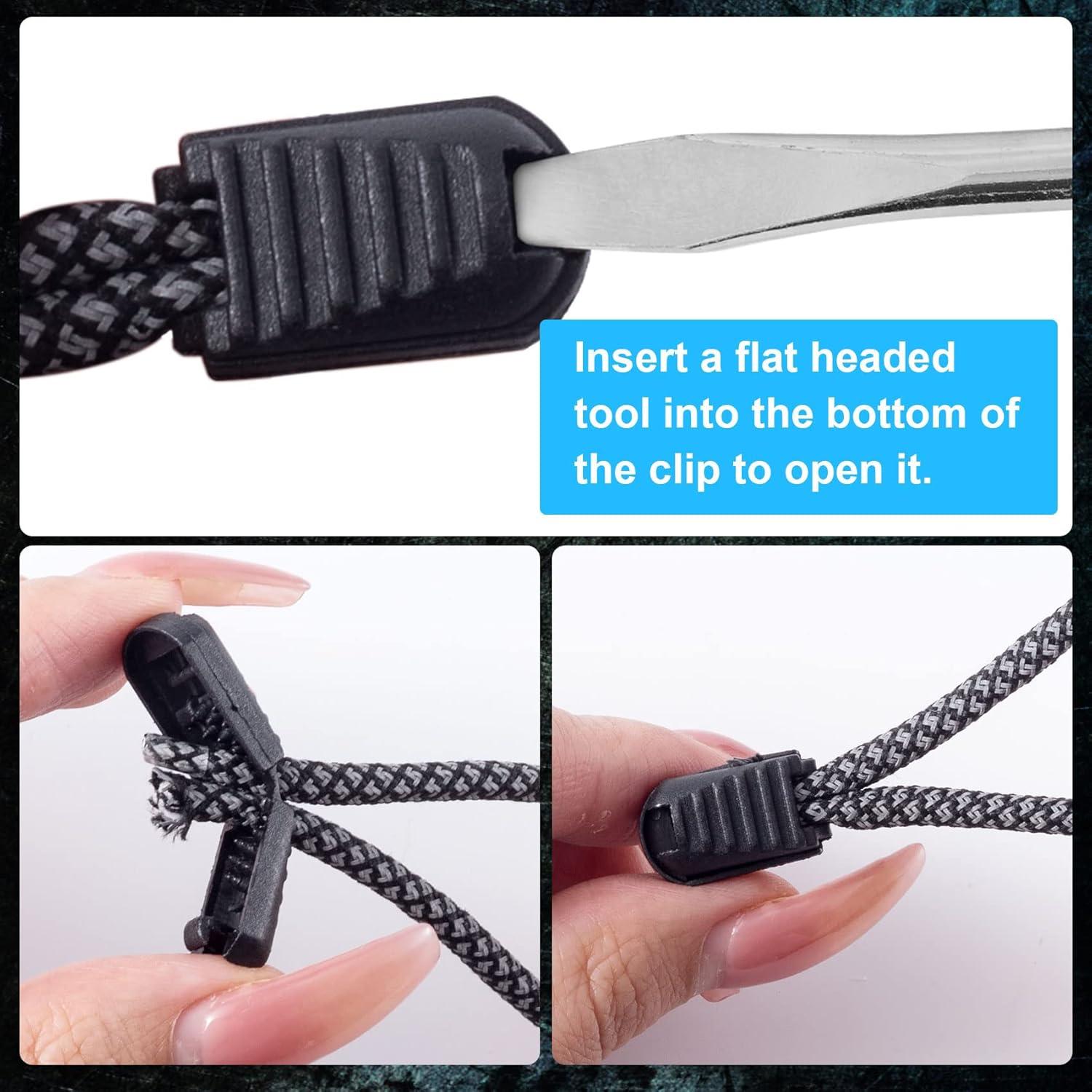 Cierres de Cordón HINZIC 35 Piezas 18 Dientes Negro