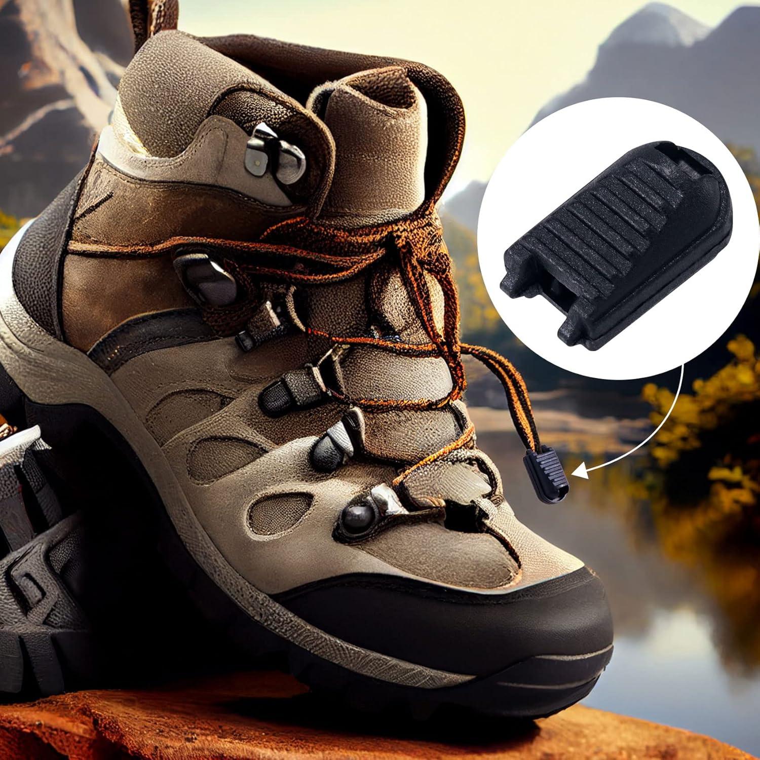 Cierres de Cordón HINZIC 35 Piezas 18 Dientes Negro