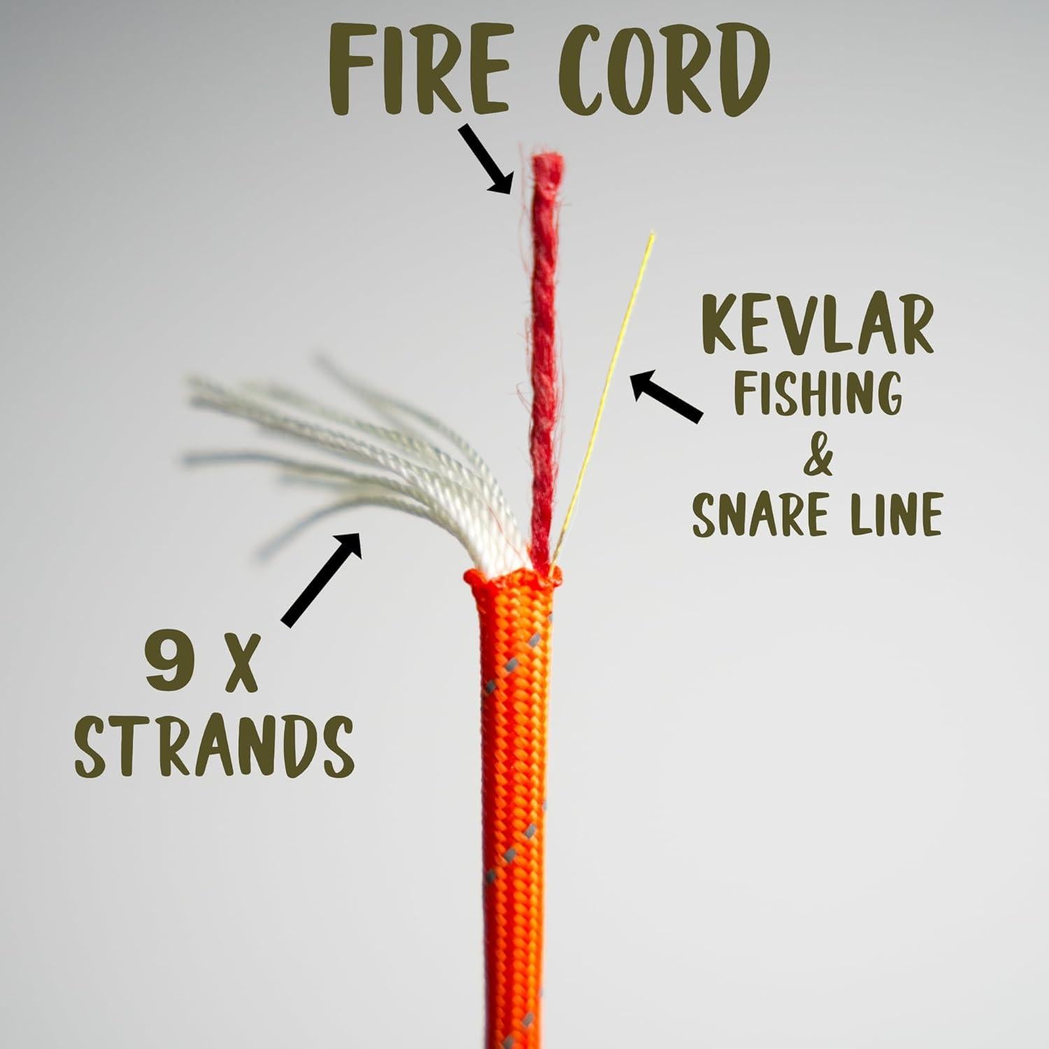 Paracord de Supervivencia Esenciales del Oso 750L - Naranja