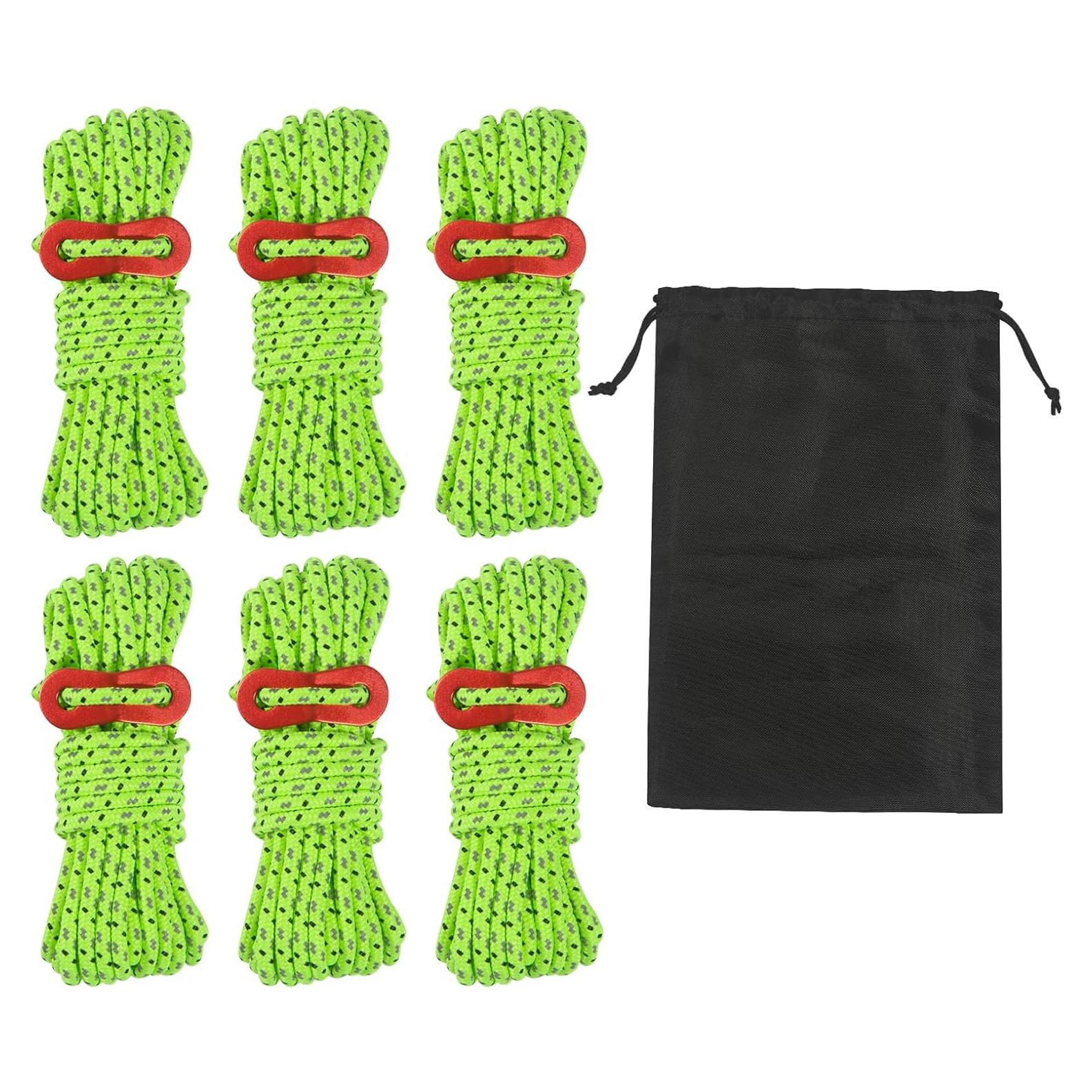 Cuerdas de Tienda Smithok 6 Pack 5m Reflectantes Verde