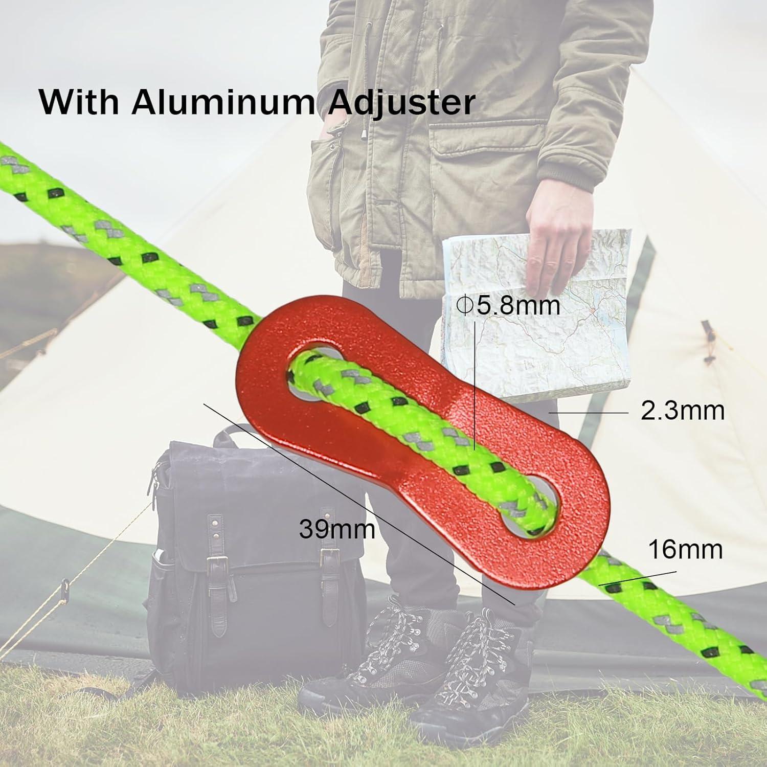 Cuerdas de Tienda Smithok 6 Pack 5m Reflectantes Verde
