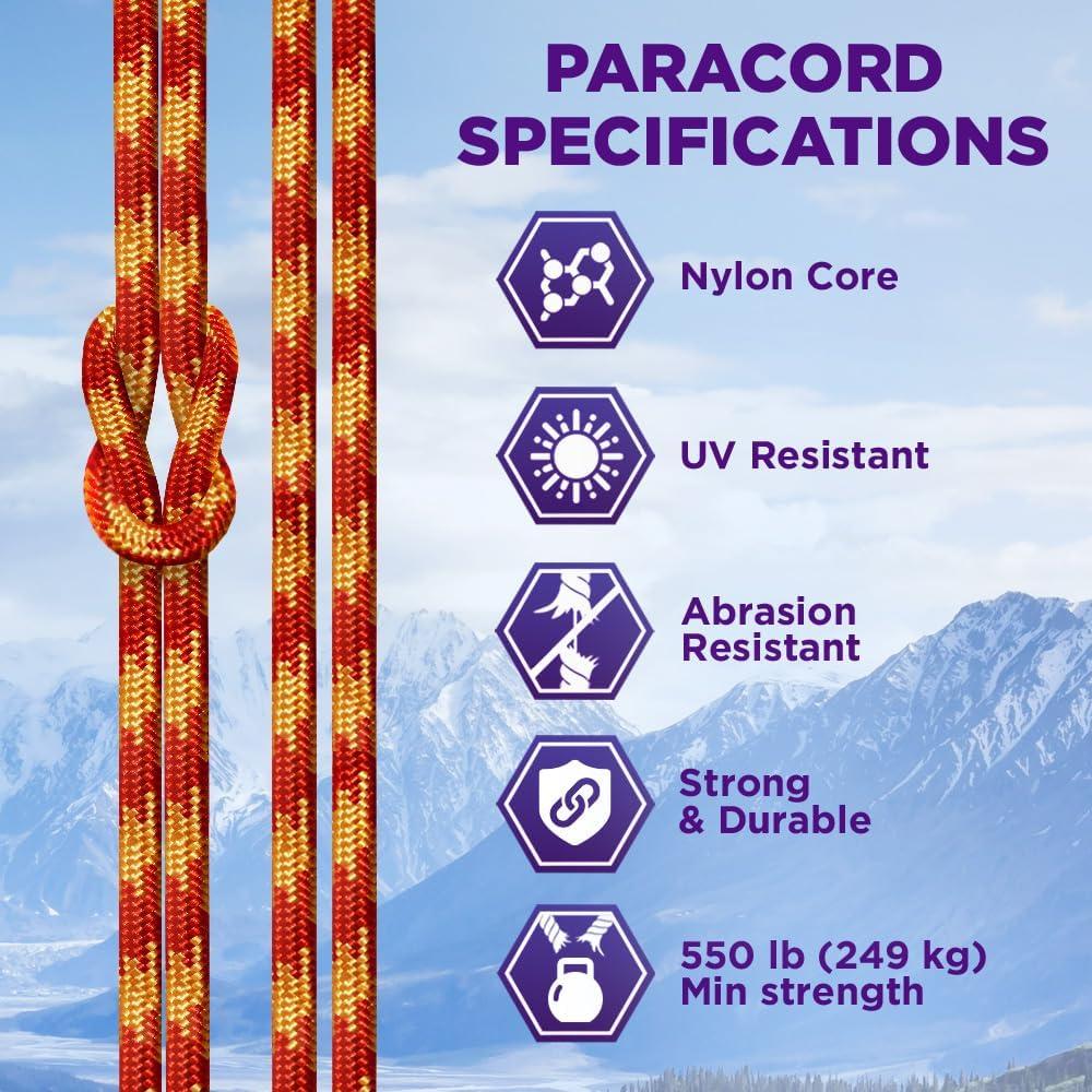 Cuerda Paracord 550 TECEUM Llama de Fuego 30,5 m 4mm