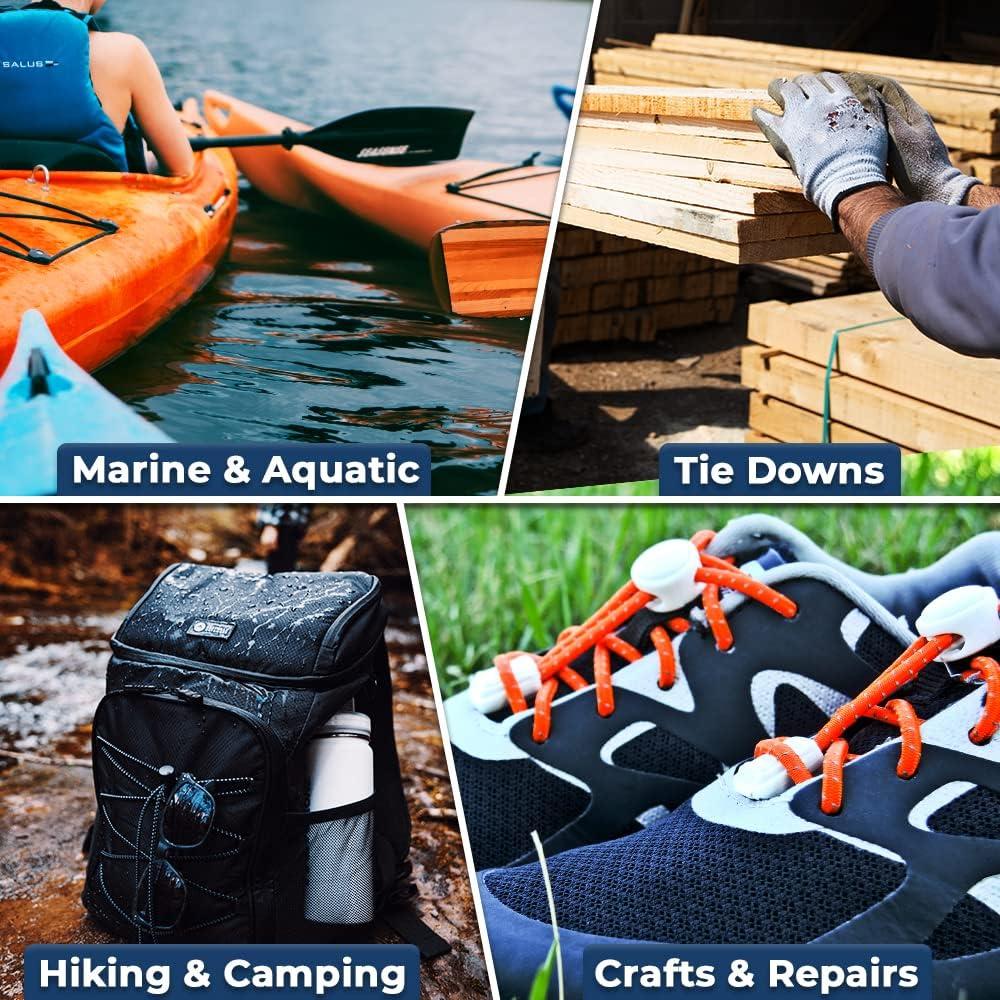 Cuerda elástica Paracord Planet 30,48 m Nylon Negro