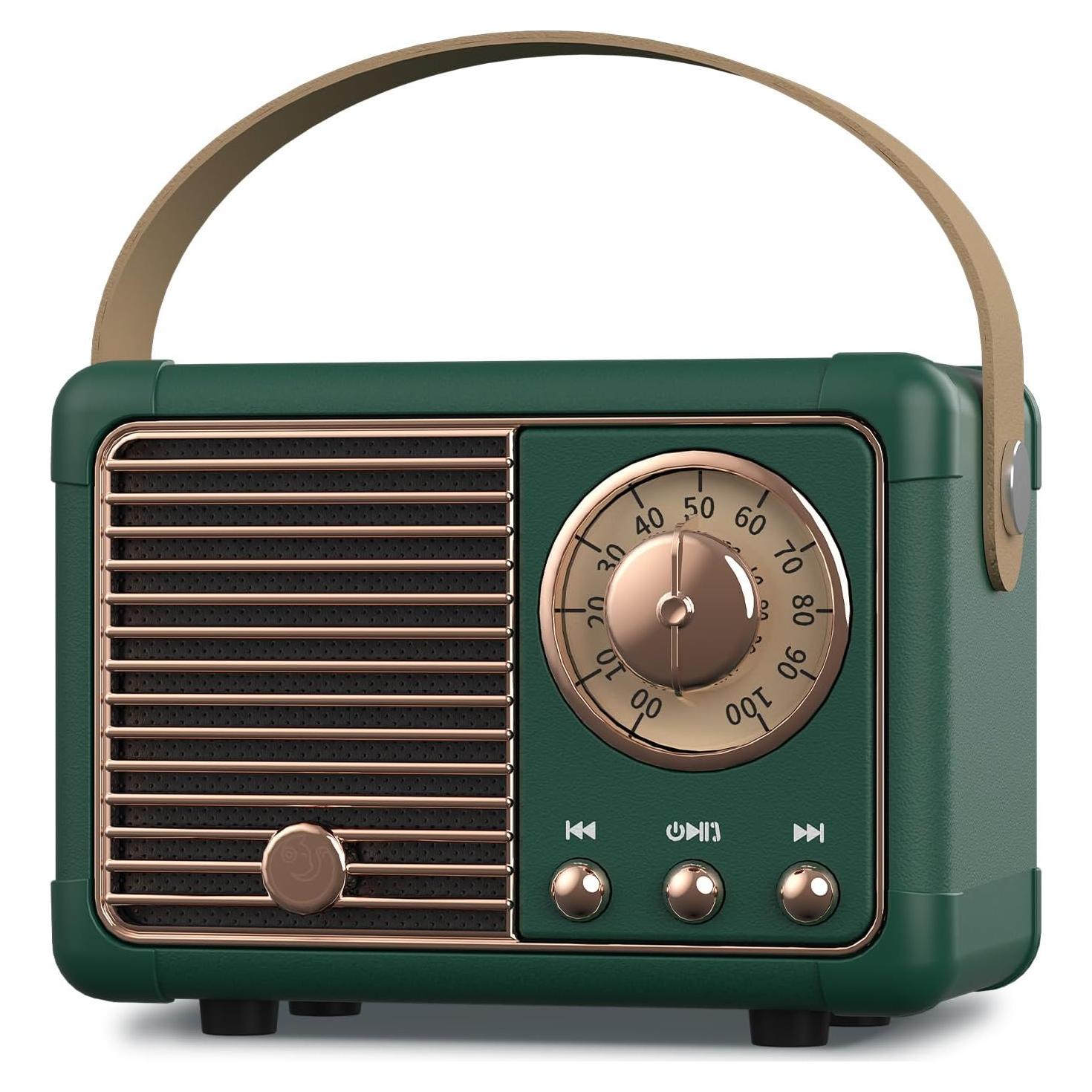 Altavoz Bluetooth PRUNUS J-999 Retro Verde Mini Inalámbrico