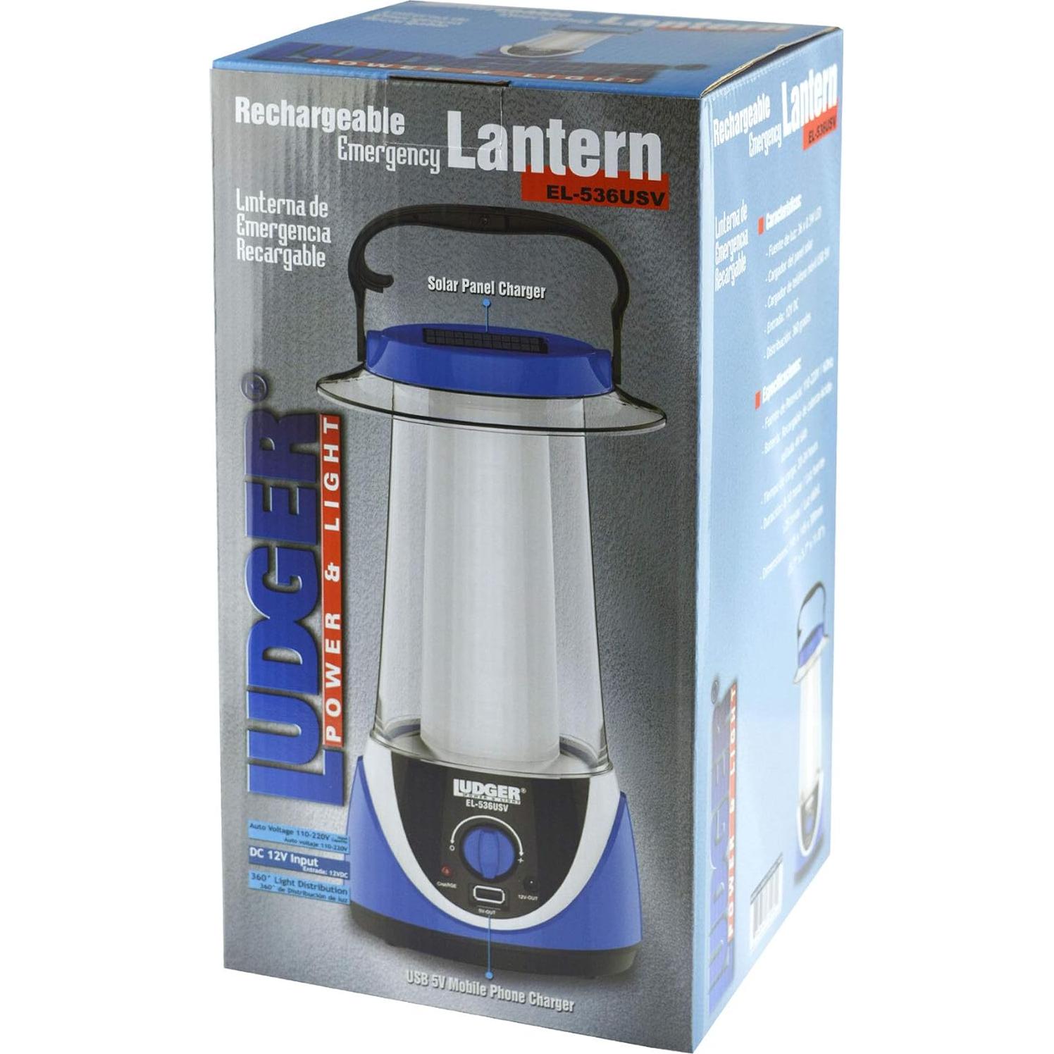 Luz de Emergencia Recargable Ludger EL-536USV Solar Camping