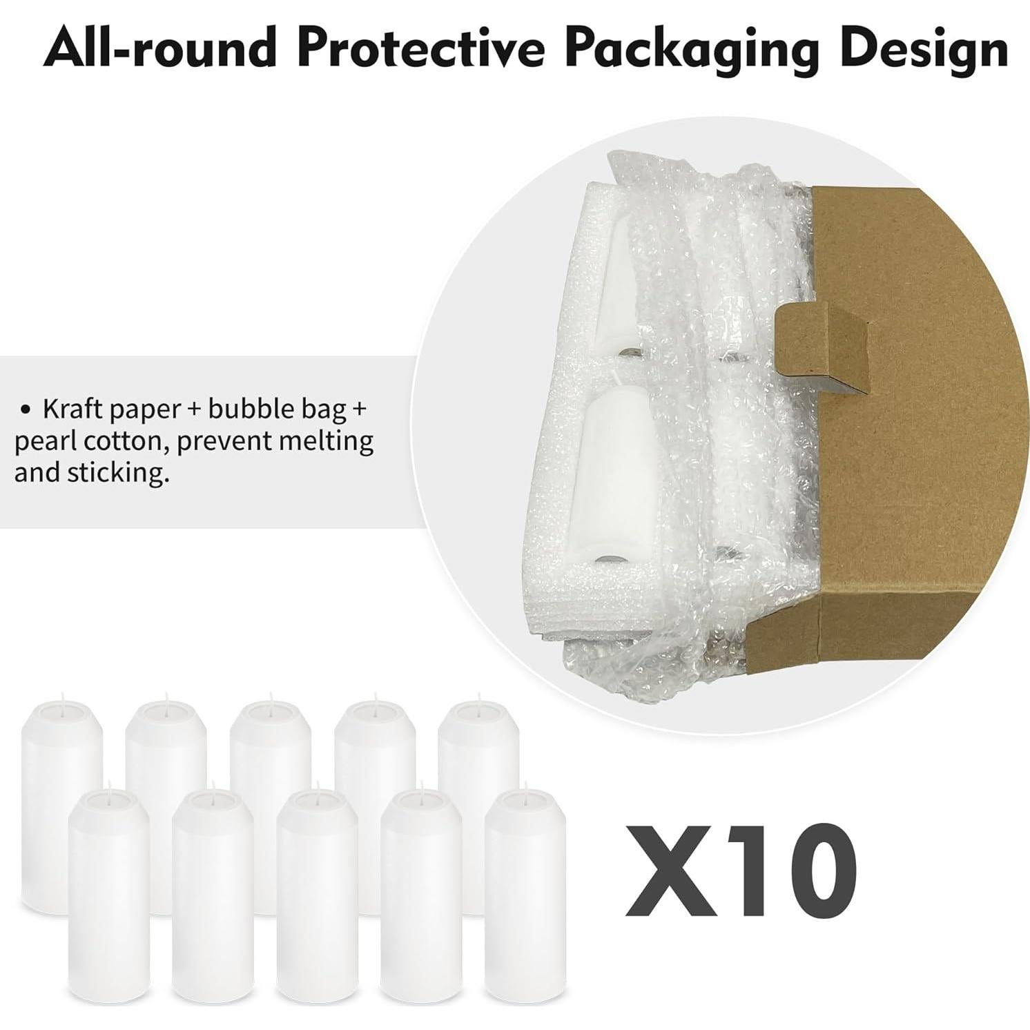 Paquete de 10 Velas de Emergencia NOMFIX 15H Larga Duración