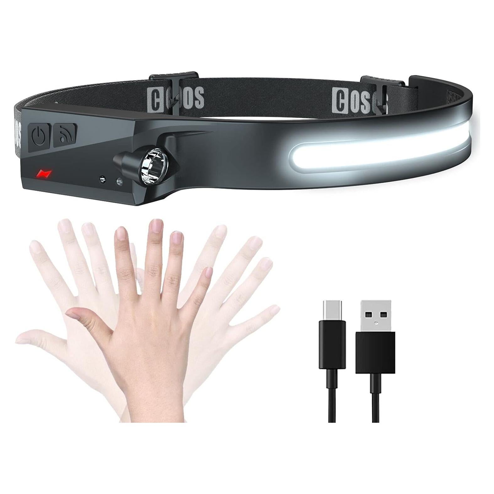 Linterna Frontal COSOOS LED 1000 Lúmenes Recargable