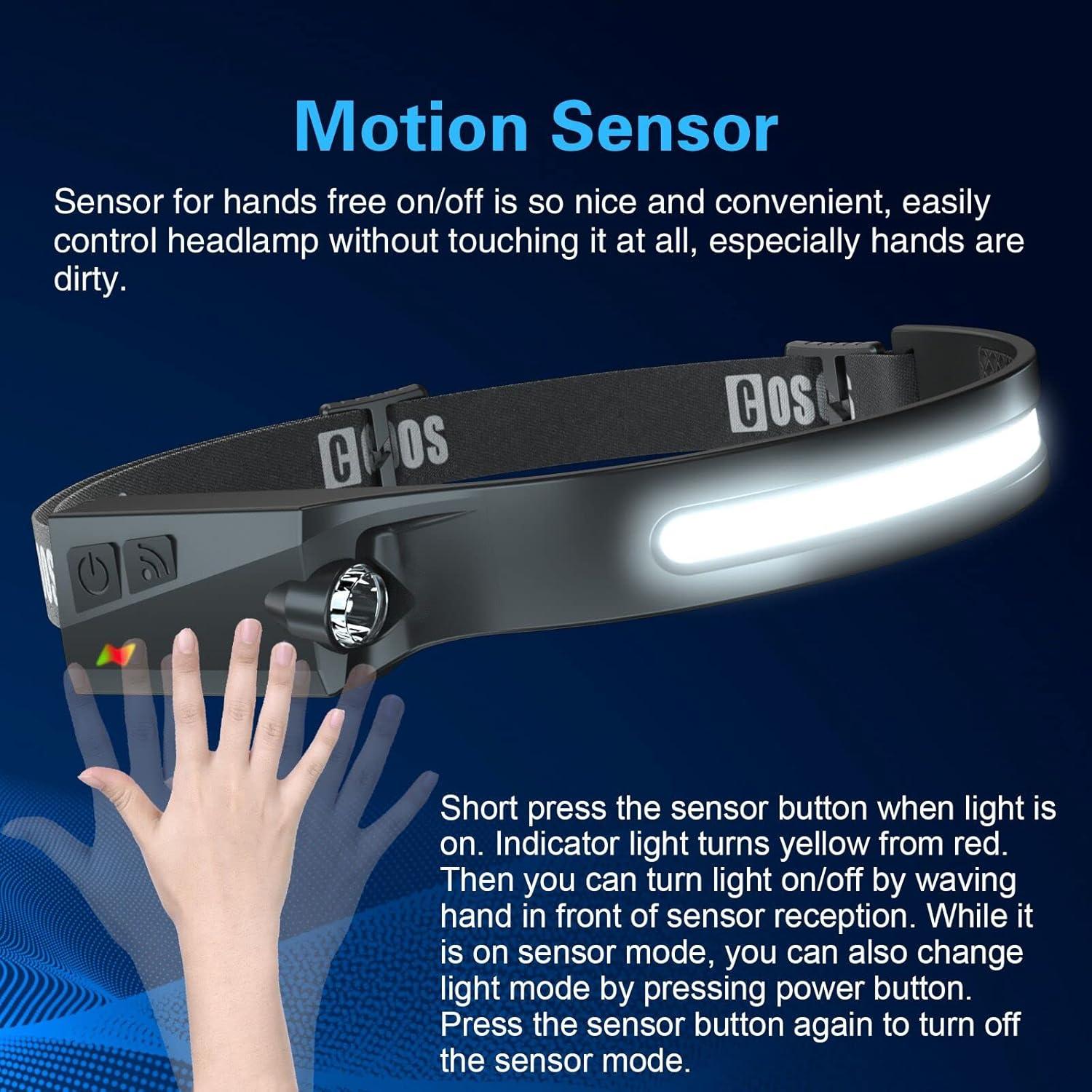 Linterna Frontal COSOOS LED 1000 Lúmenes Recargable