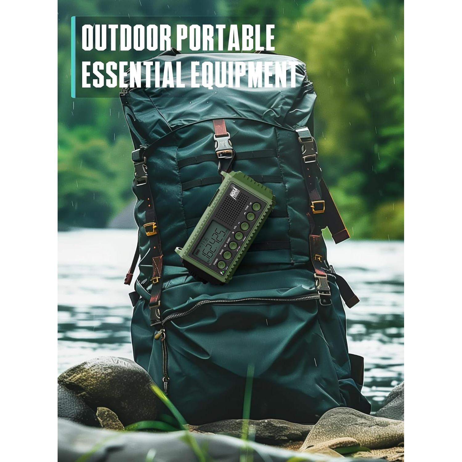 Radio de Emergencia ROCAM 12000mAh AM/FM NOAA Linterna