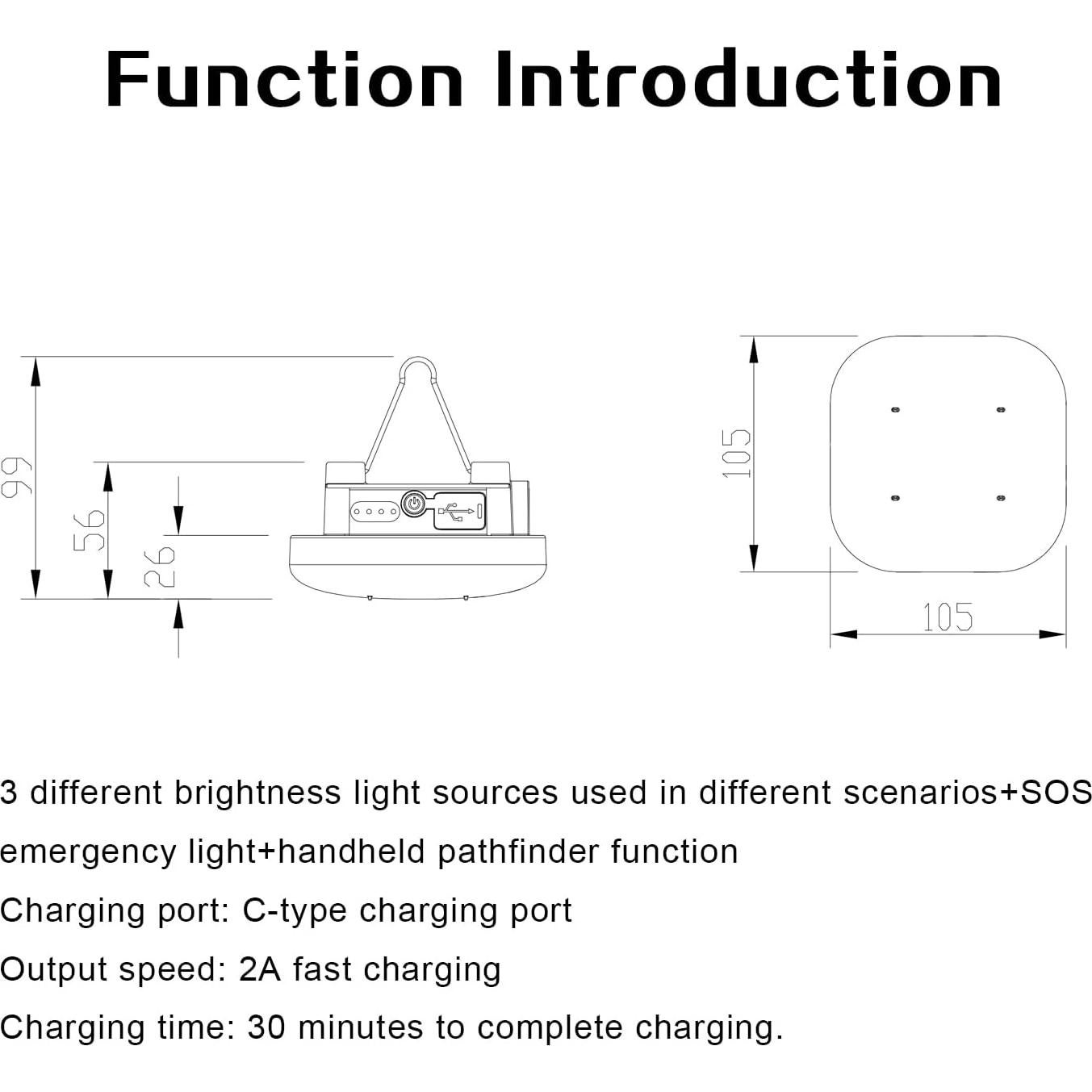Luz de Camping LED Recargable 800LM Strood 4000mAh IP54