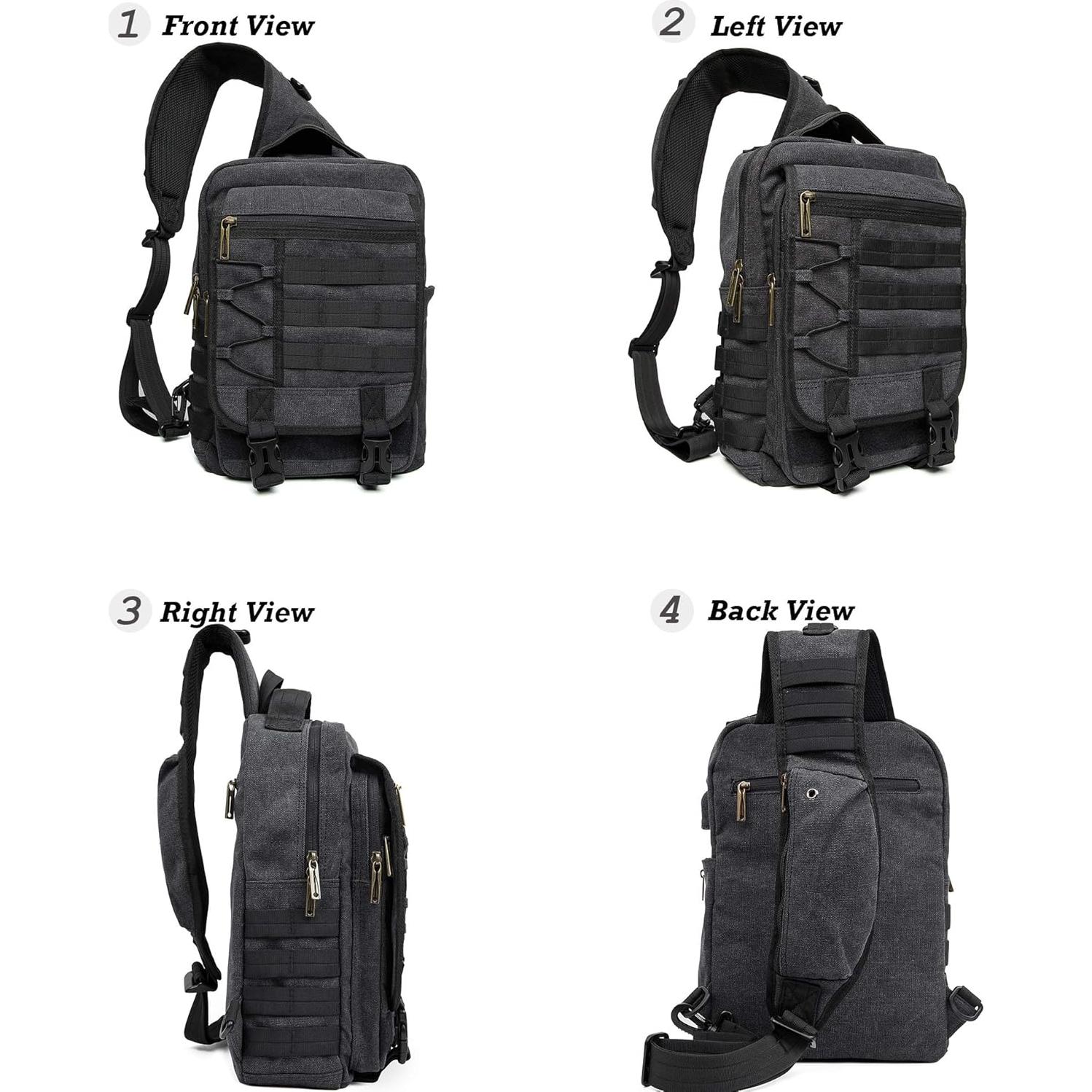 Mochila Bandolera NICGID 13.3'' Negra Resistente al Agua