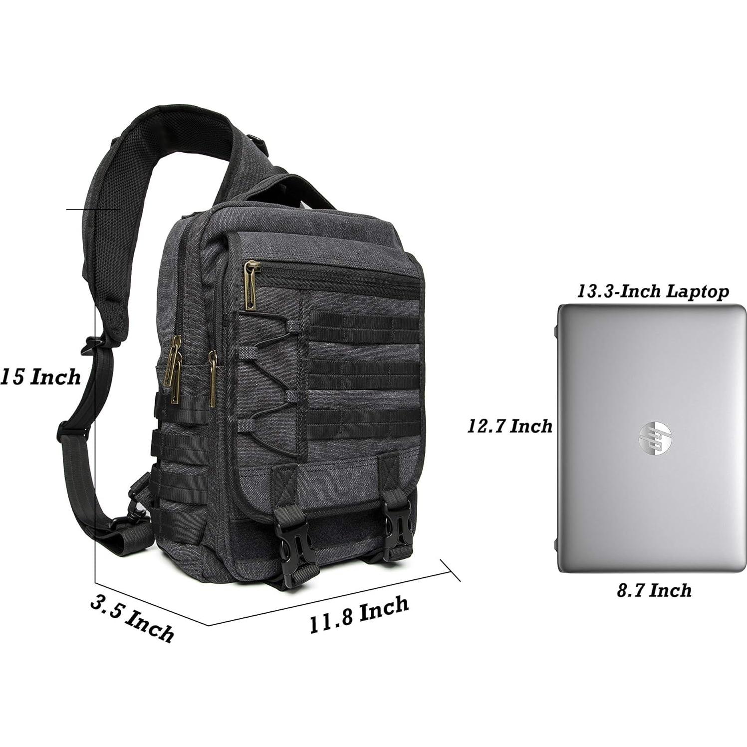 Mochila Bandolera NICGID 13.3'' Negra Resistente al Agua