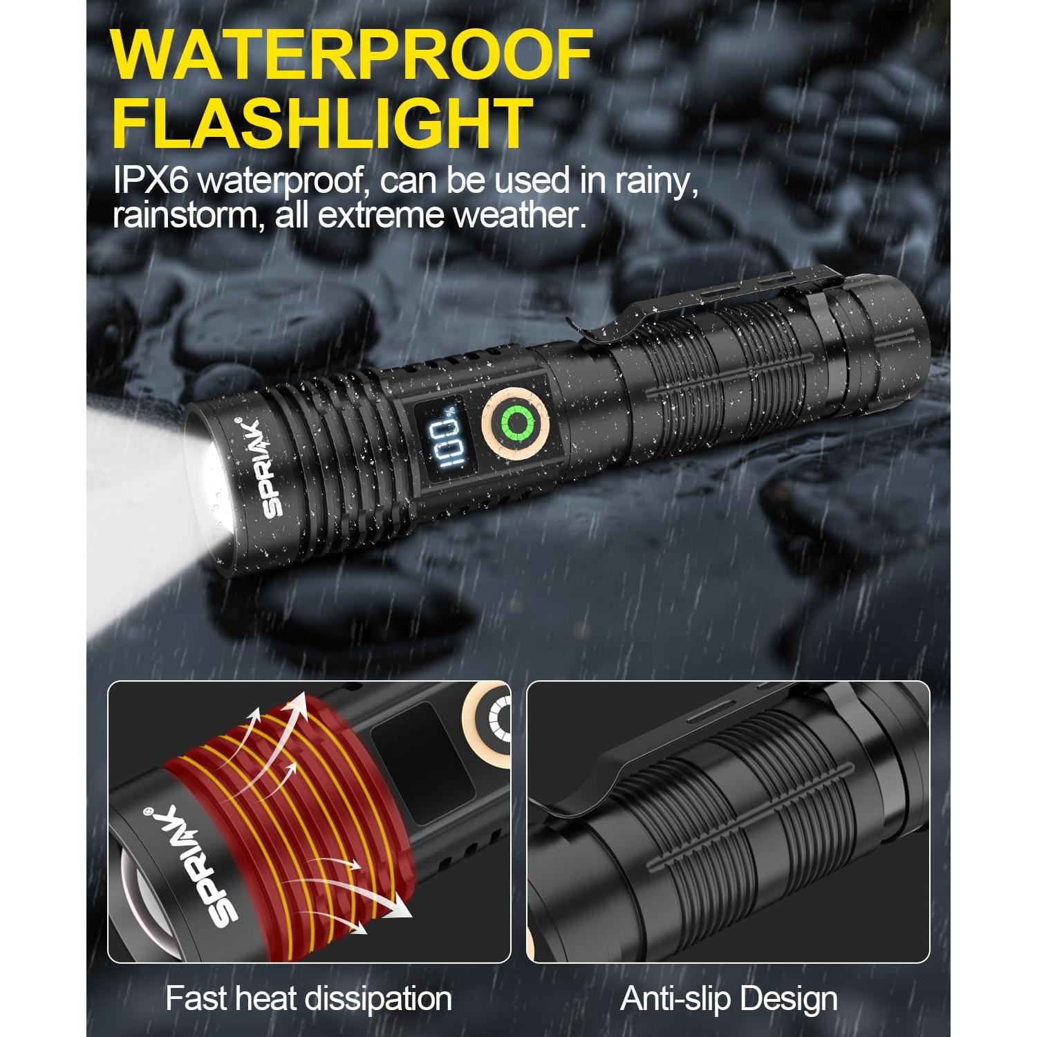 Linterna Recargable Spriak K2301 12000LM Impermeable