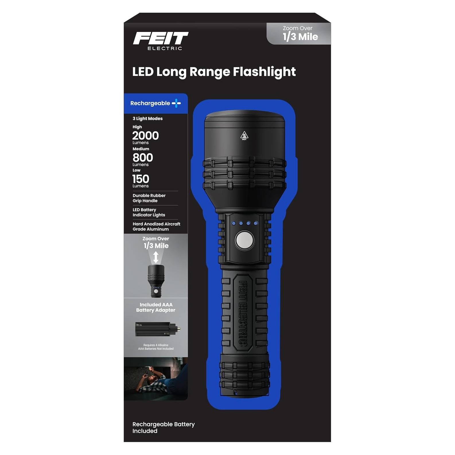 Linterna Feit Electric FLR2000 2000 Lúmenes Recargable USB-C