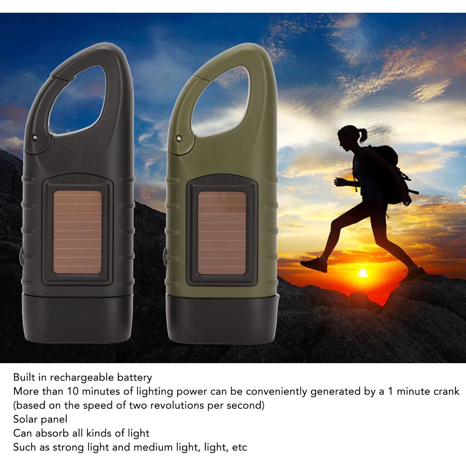 Linterna Solar de Manivela Hilitand 2 Pcs LED Recargable