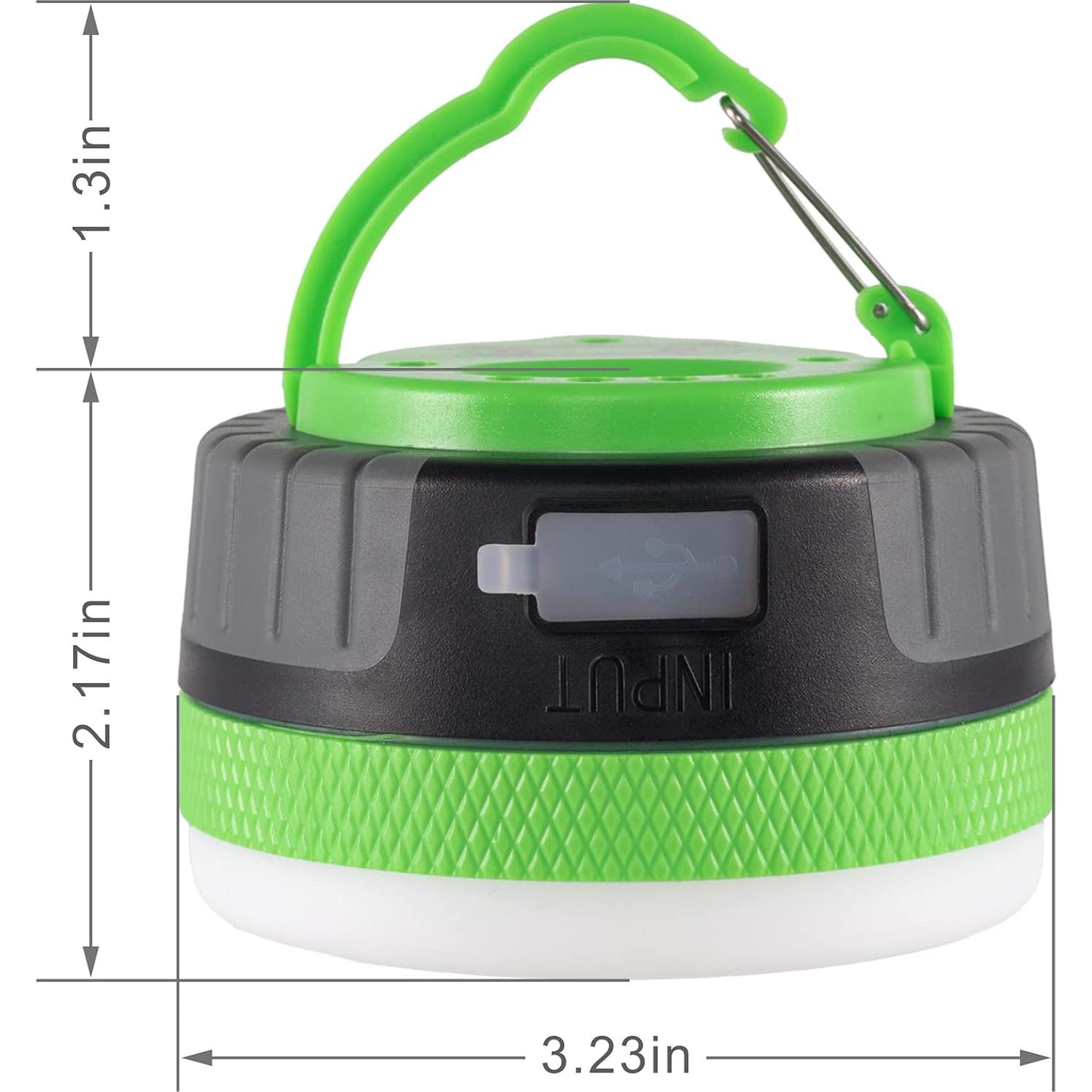 Linterna LED Solite para Camping 2 Paquete Recargable Verde