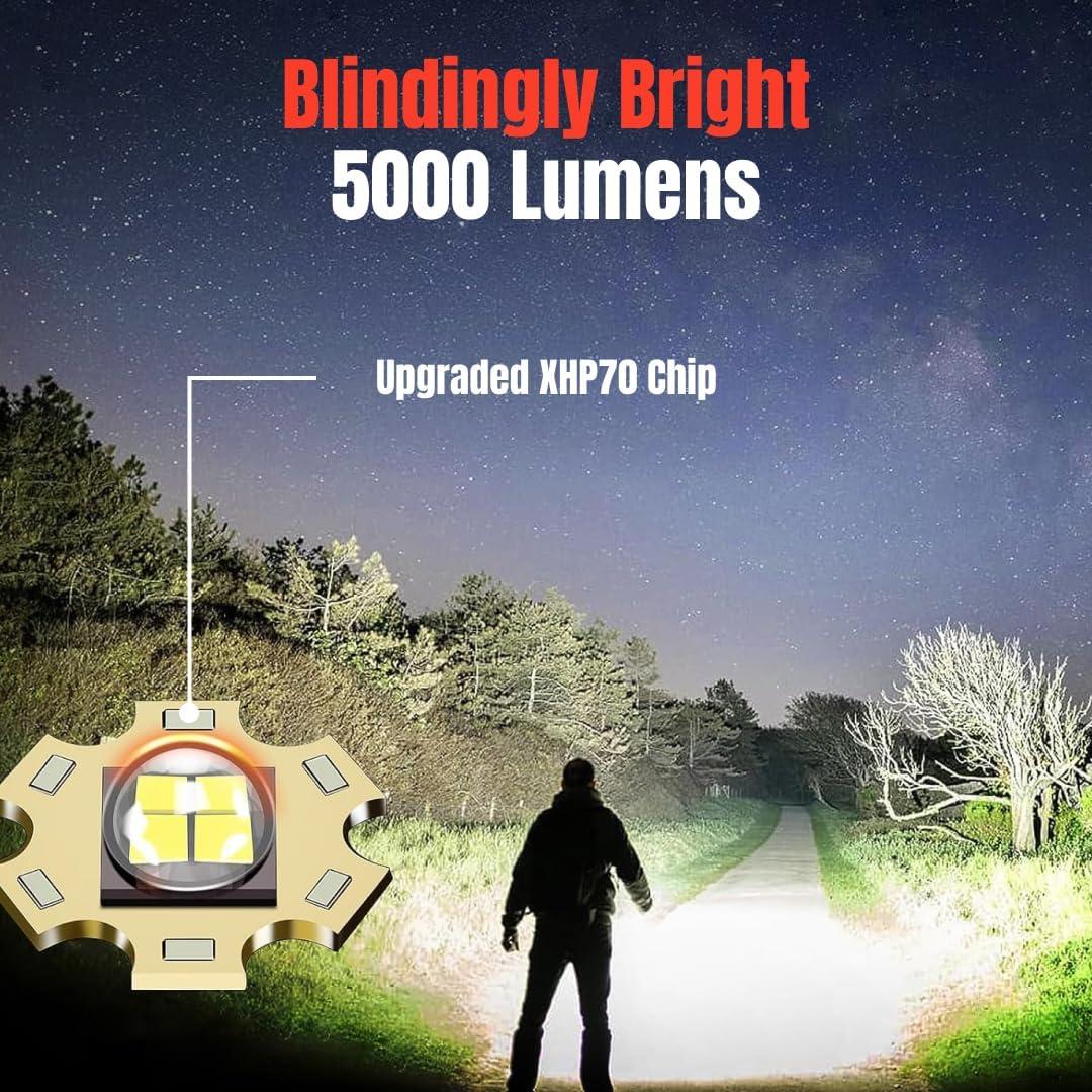Linterna táctica LED NightBuddy 5000 lúmenes recargable IPX7