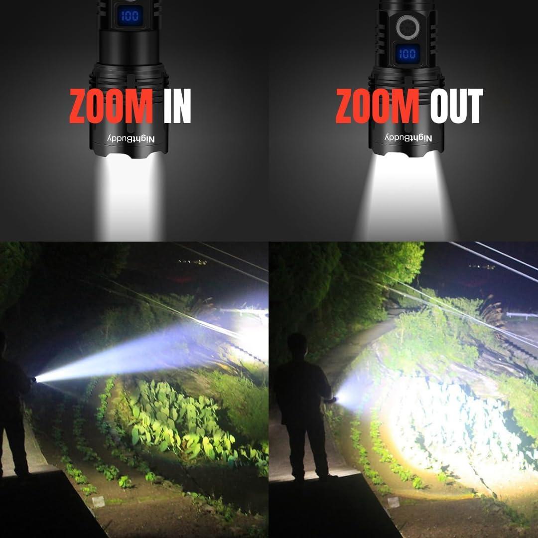 Linterna táctica LED NightBuddy 5000 lúmenes recargable IPX7