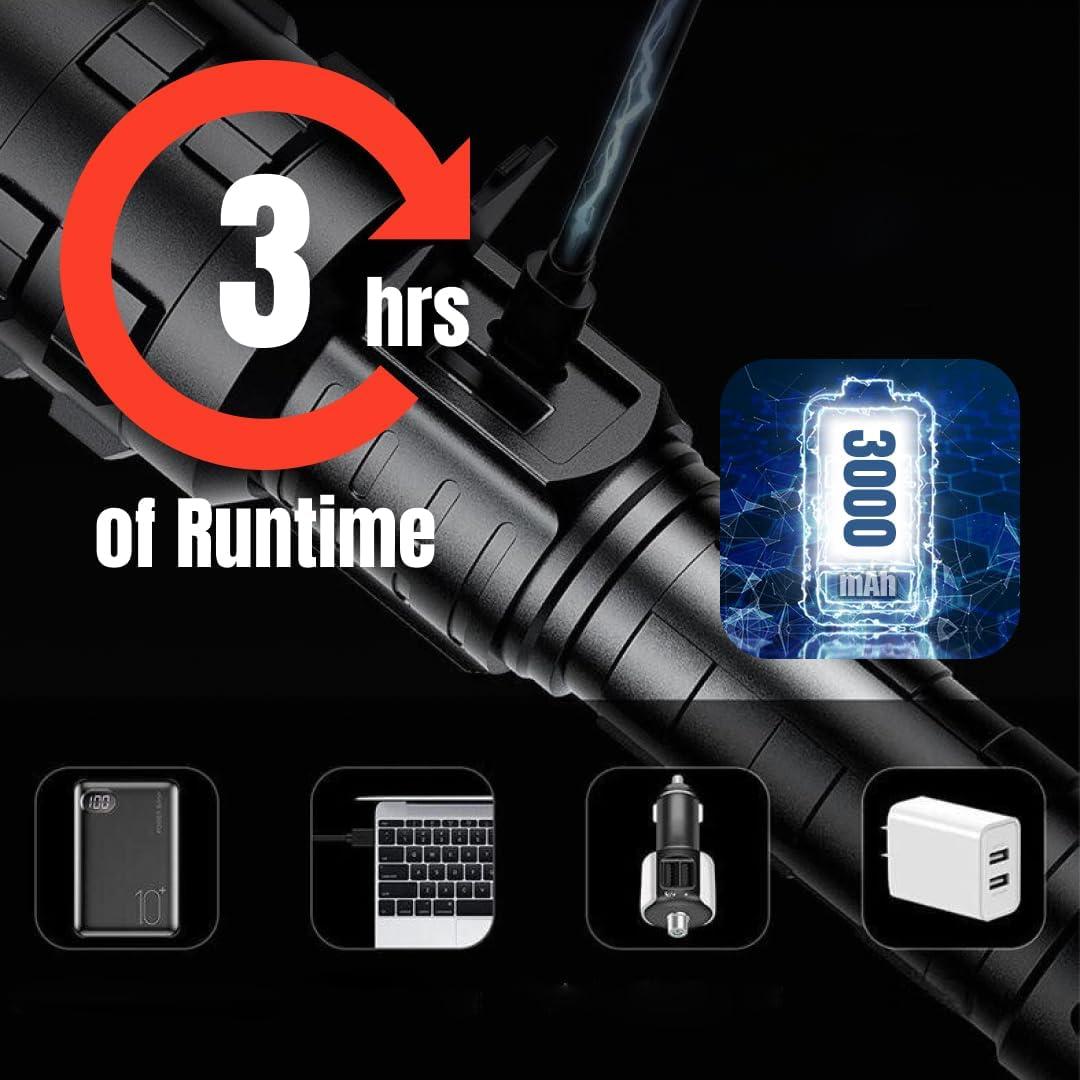 Linterna táctica LED NightBuddy 5000 lúmenes recargable IPX7