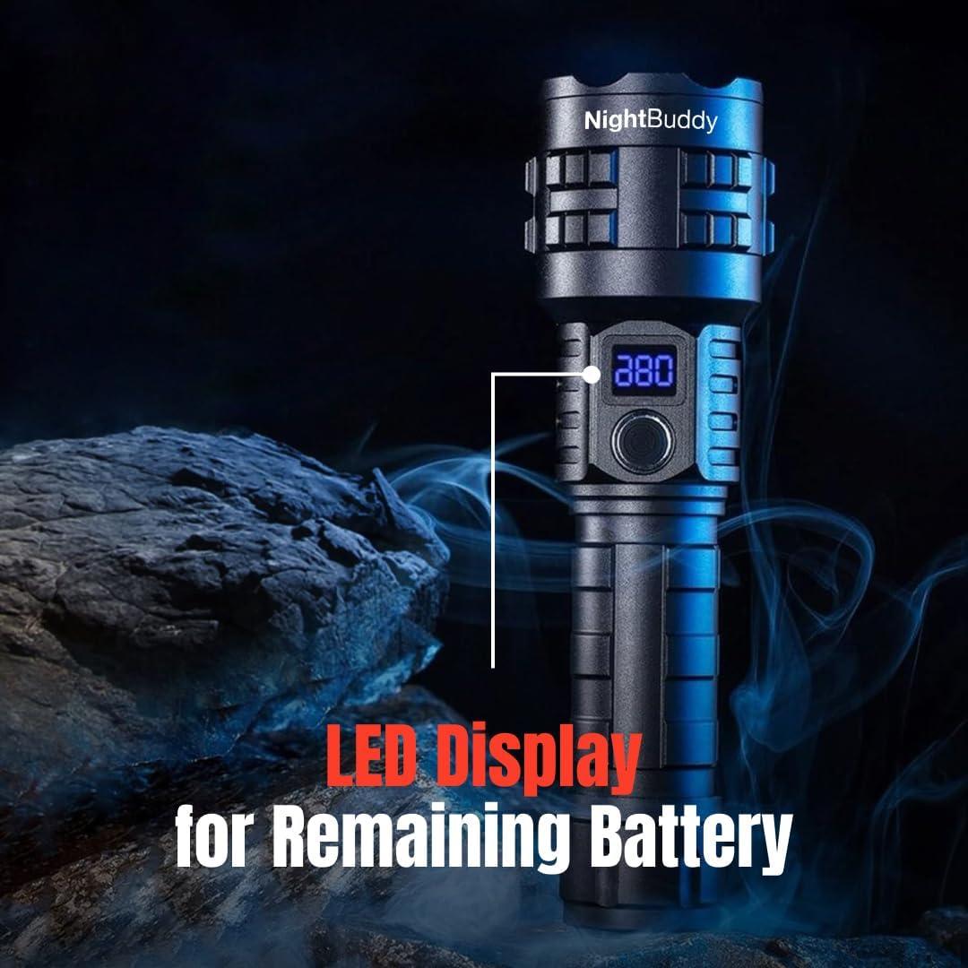 Linterna táctica LED NightBuddy 5000 lúmenes recargable IPX7