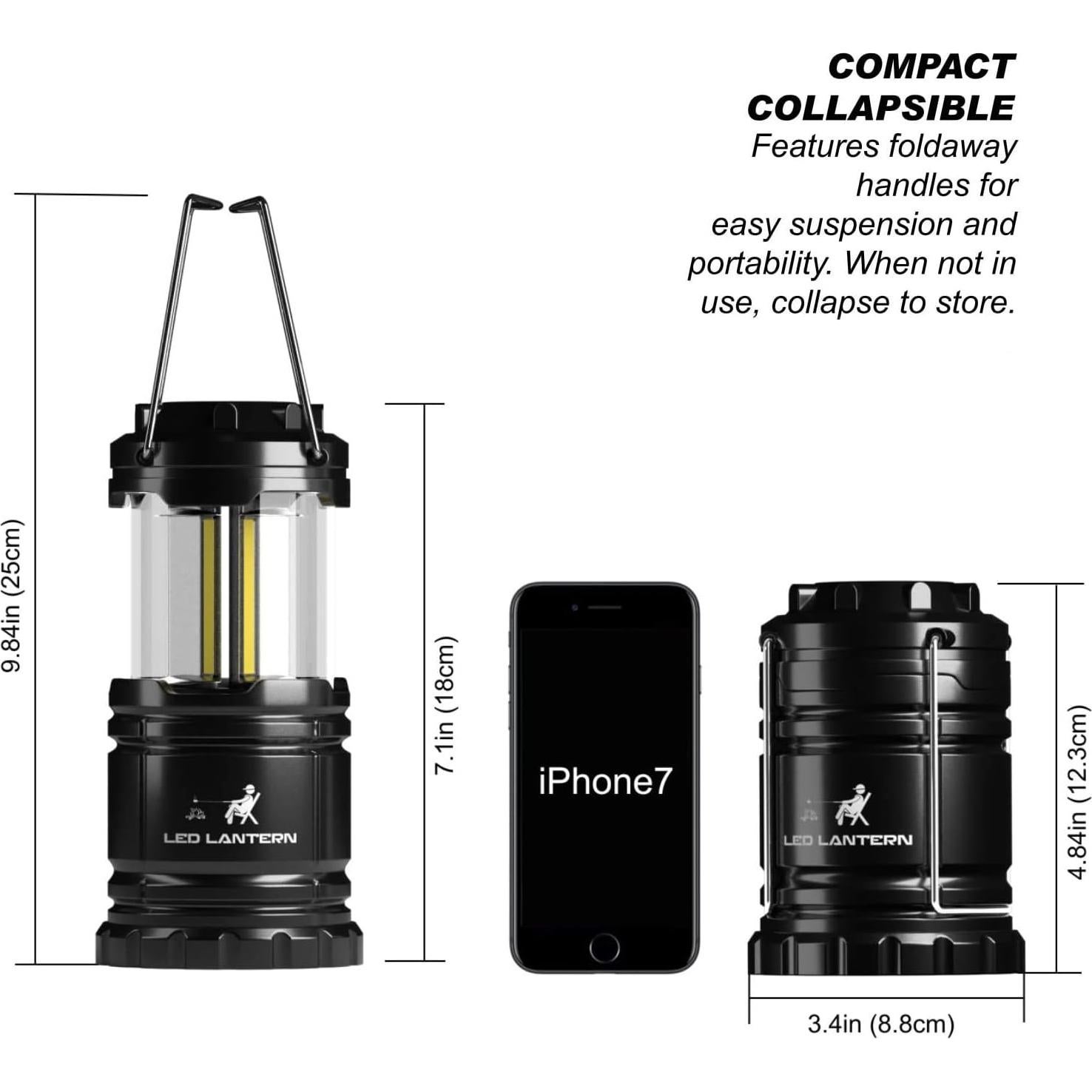 Linternas LED MalloMe Plegables 350 Lúmenes Paquete de 2