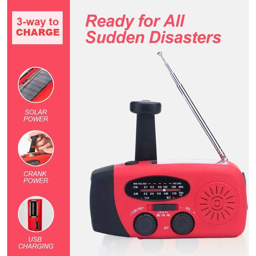 Kit de Emergencia Solar Geartist Radio Meteorológica 2000mAh