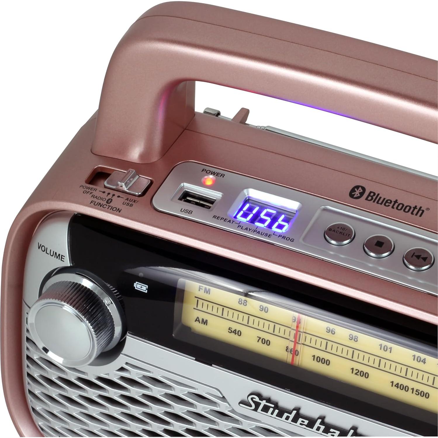 Altavoz Bluetooth Studebaker SB2006 con radio AM/FM y USB-C