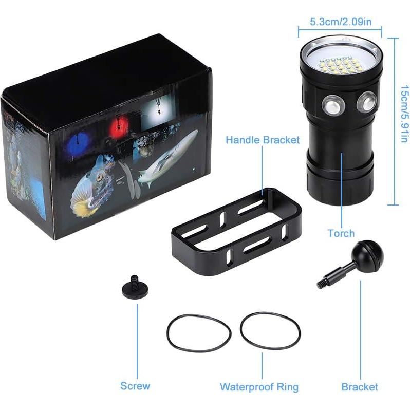 Linterna de Buceo LED EECOO K1 18000 Lúmenes IPX8 80m