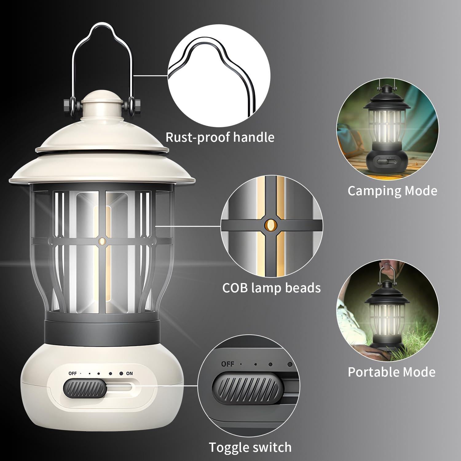 Linterna de Camping NEUEFAMI Beige 250 Lúmenes IPX4