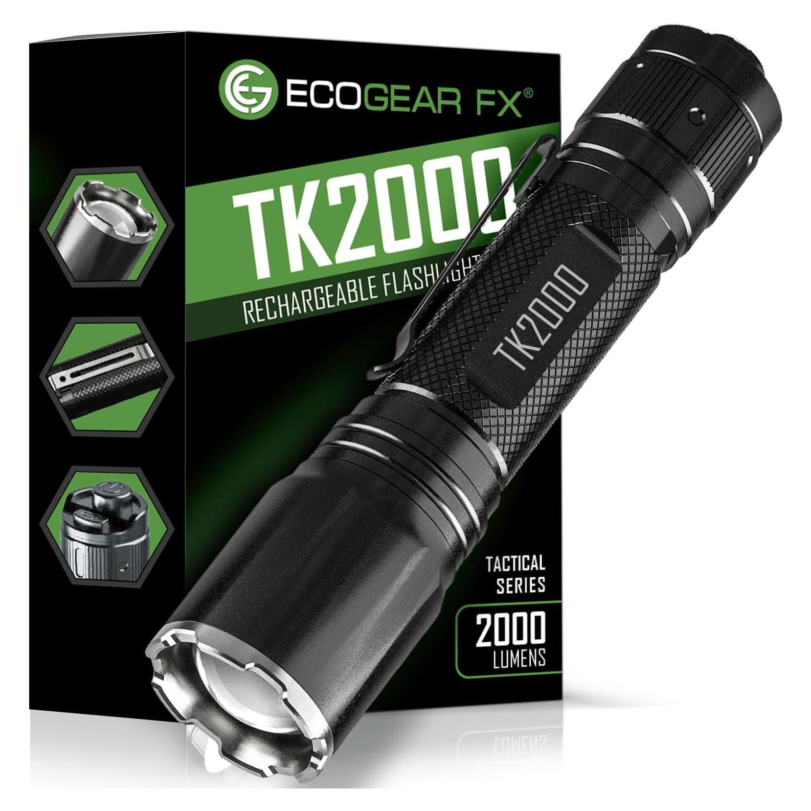 Linterna Táctica EcoGear FX TK2000 - 2000 Lúmenes, USB