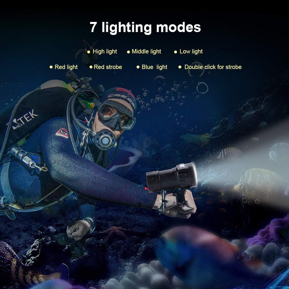 Linterna de buceo Aramox 18000 Lúmenes 500m LED IPX8