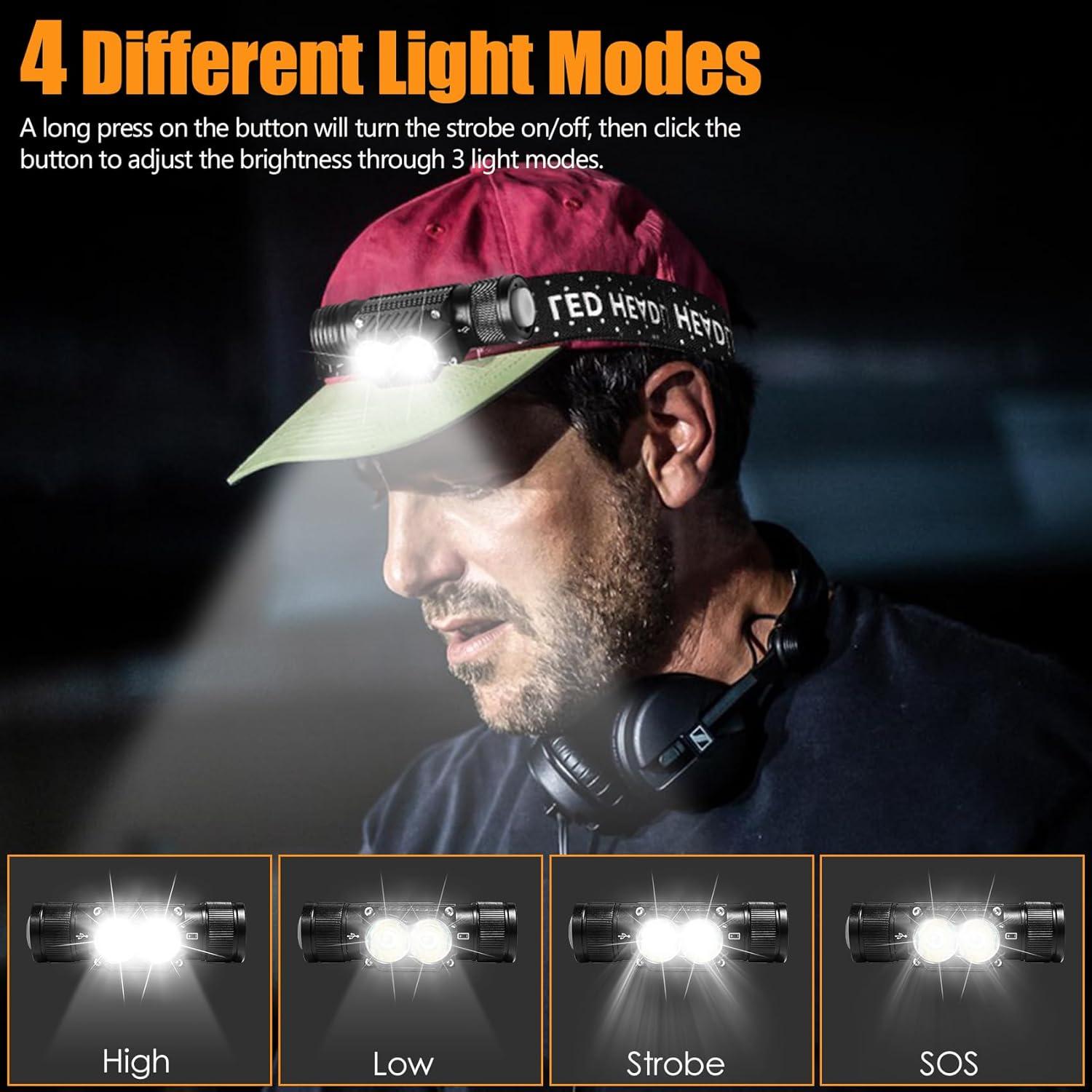 Linterna Frontal Recargable Northlet 1200 Lúmenes IPX6