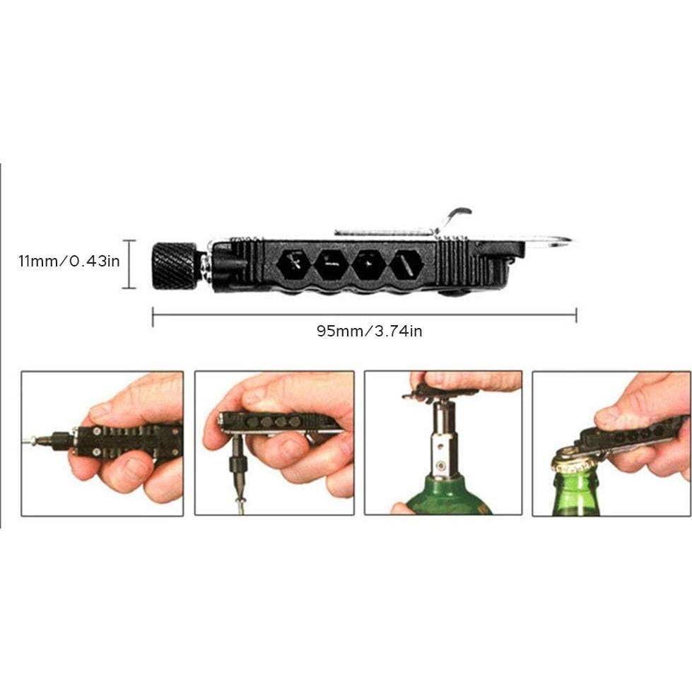 Llave de cadena Lseqow mini destornillador EDC con linterna