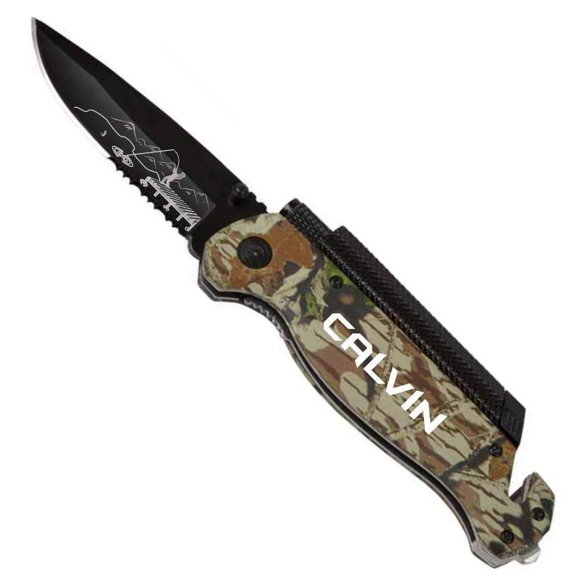 Cuchillo de bolsillo Lazer Designs 11.4cm acero inoxidable madera