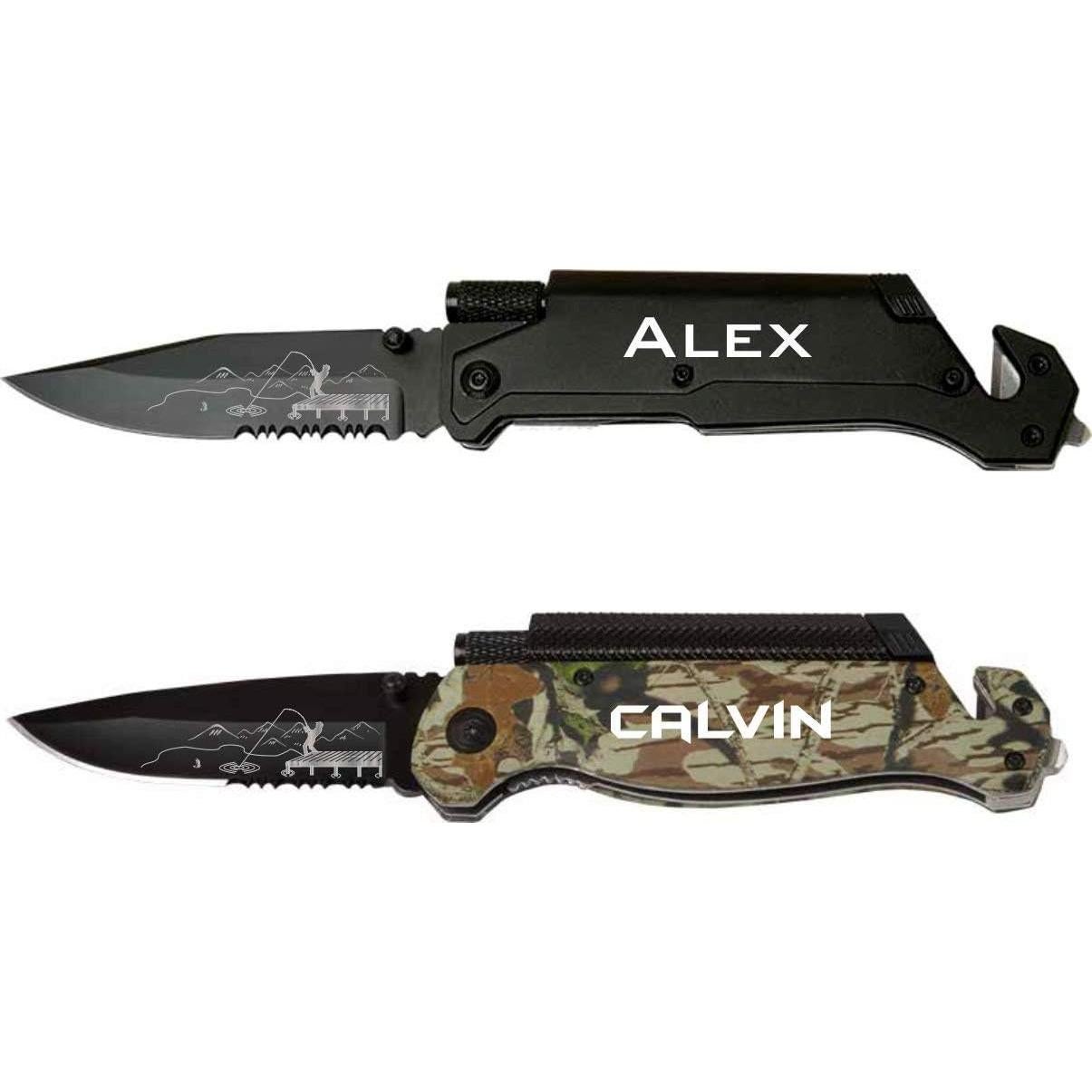 Cuchillo de bolsillo Lazer Designs 11.4cm acero inoxidable madera