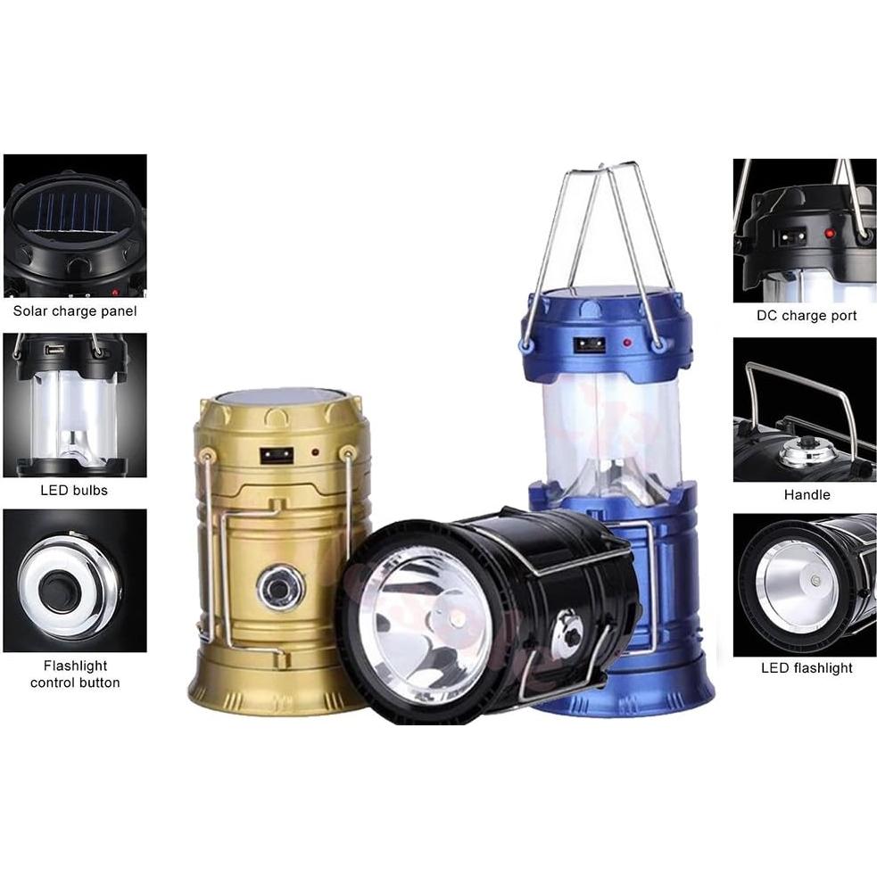 Linterna Táctica Solar LED 6 Bombillas 800mAh Plegable
