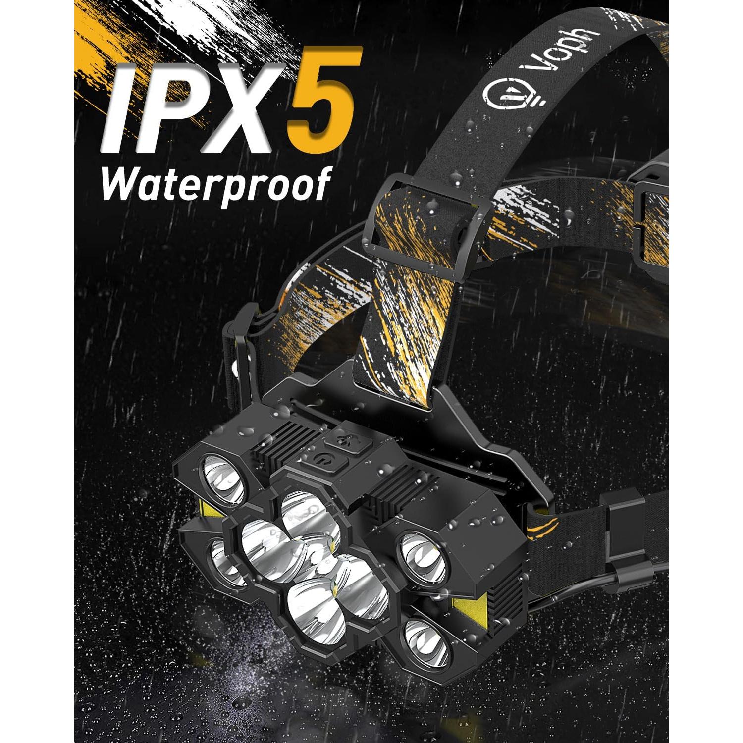 Linterna Frontal Voph V11000 Recargable 12 Modos LED