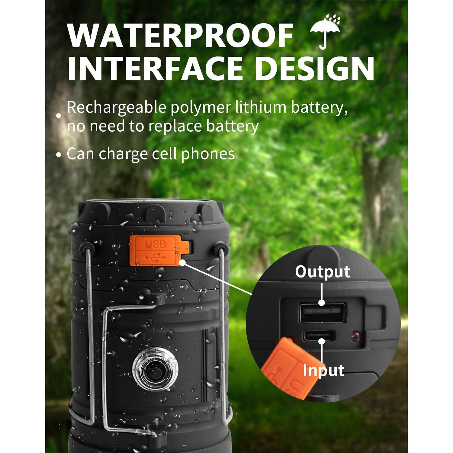 Linterna de Camping Mukkuri 5803 Solar y USB 500 Lúmenes