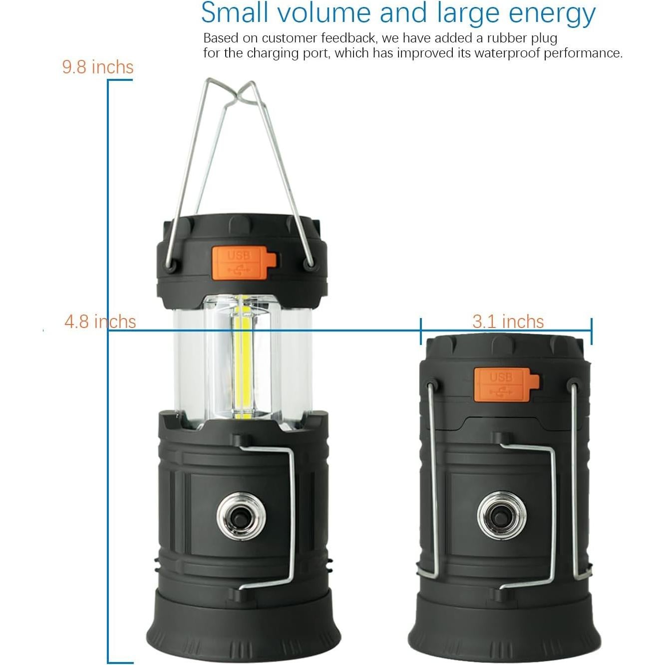 Linterna de Camping Mukkuri 5803 Solar y USB 500 Lúmenes