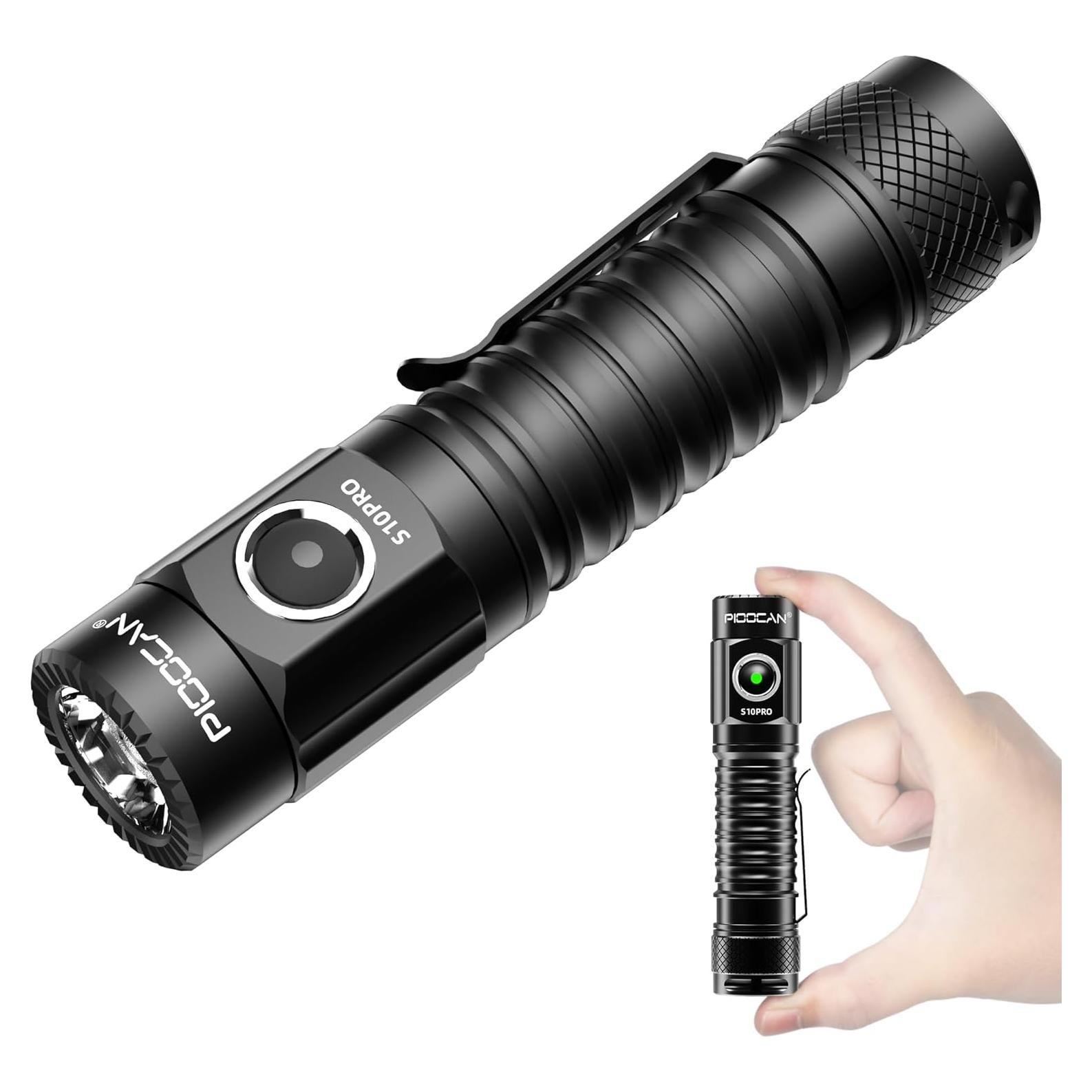 Linterna Recargable PIOOCAN S10Pro 2500 Lúmenes Táctica