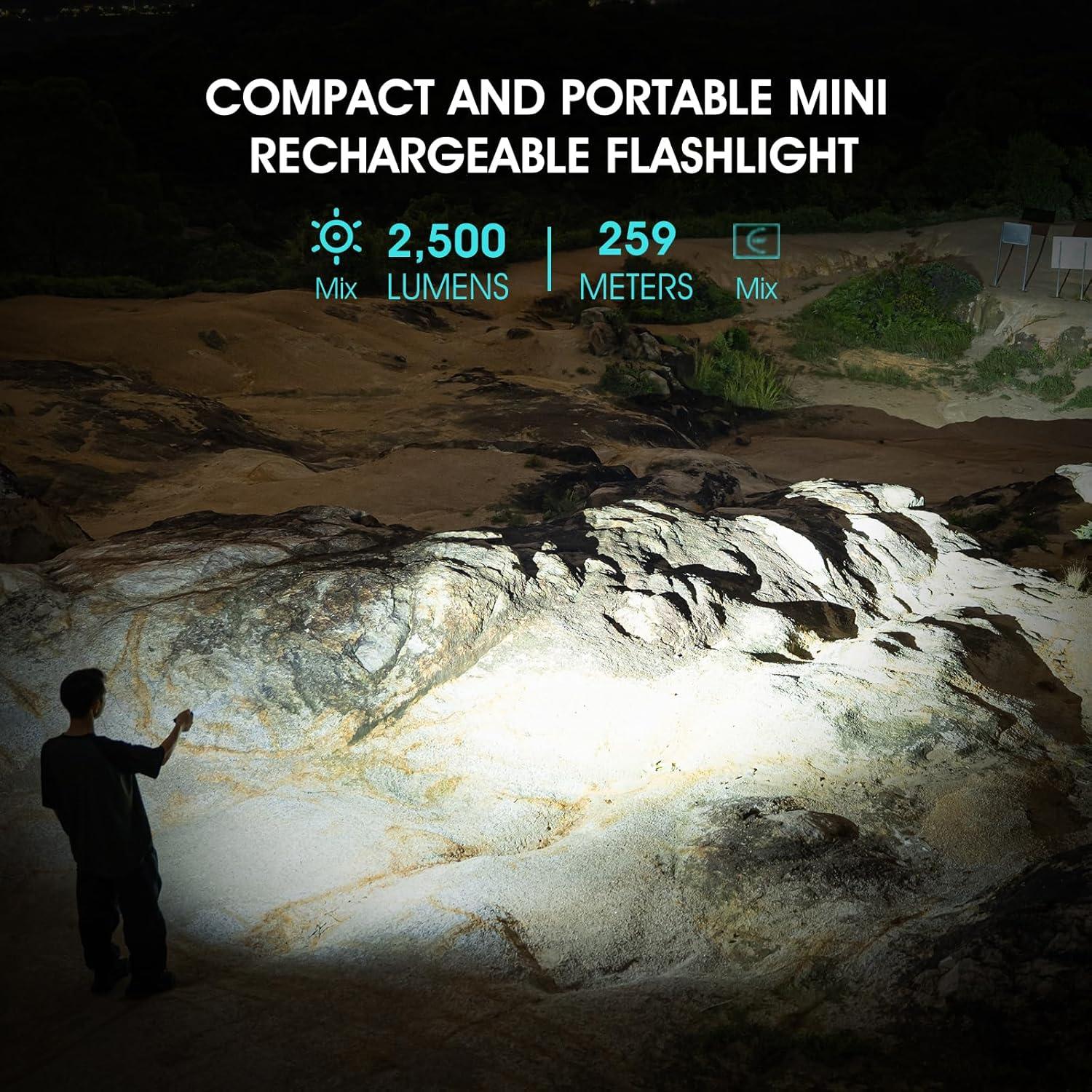 Linterna Recargable PIOOCAN S10Pro 2500 Lúmenes Táctica